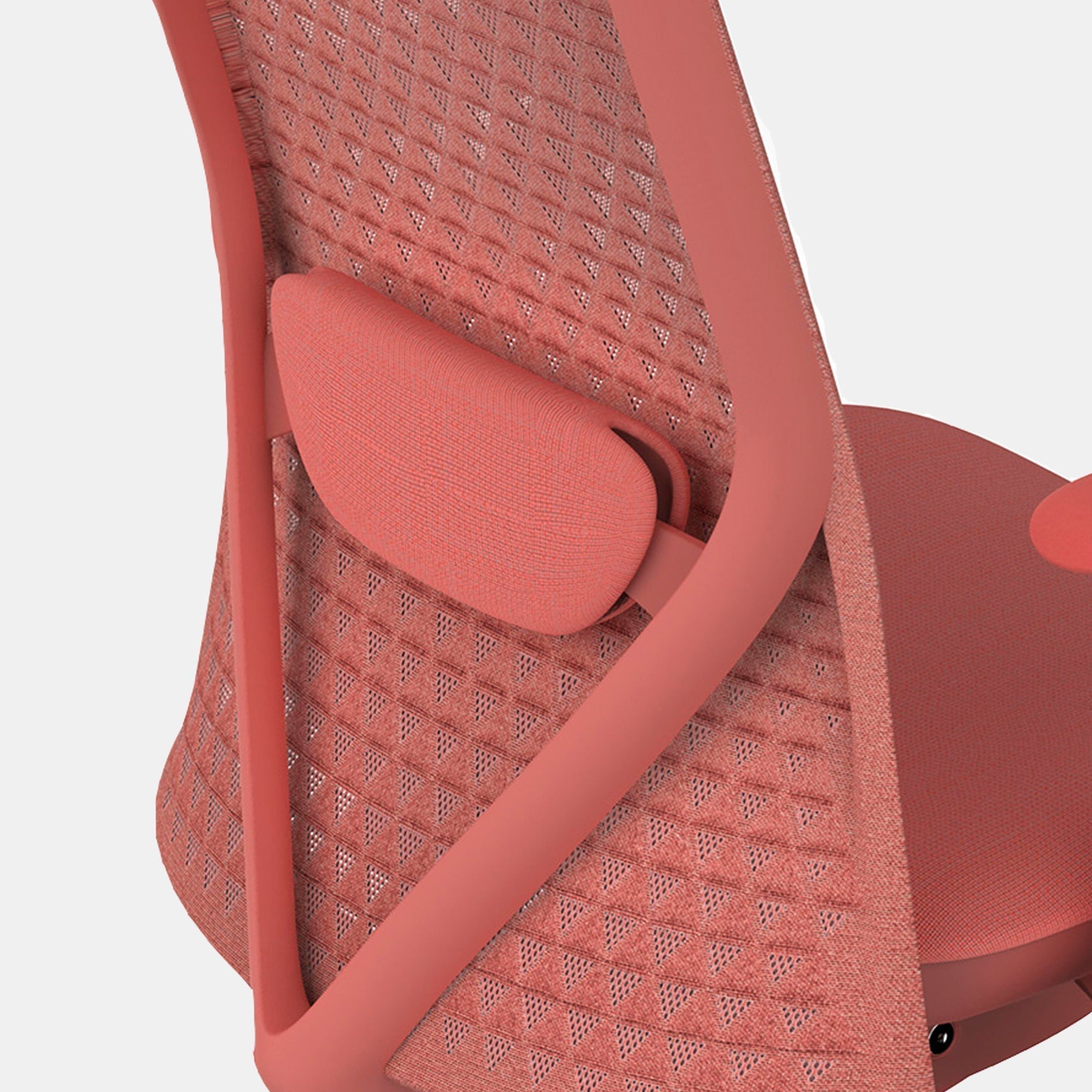 Pelicanwork Model 92 P ergonomic office chair in coral mesh with lumbar support
