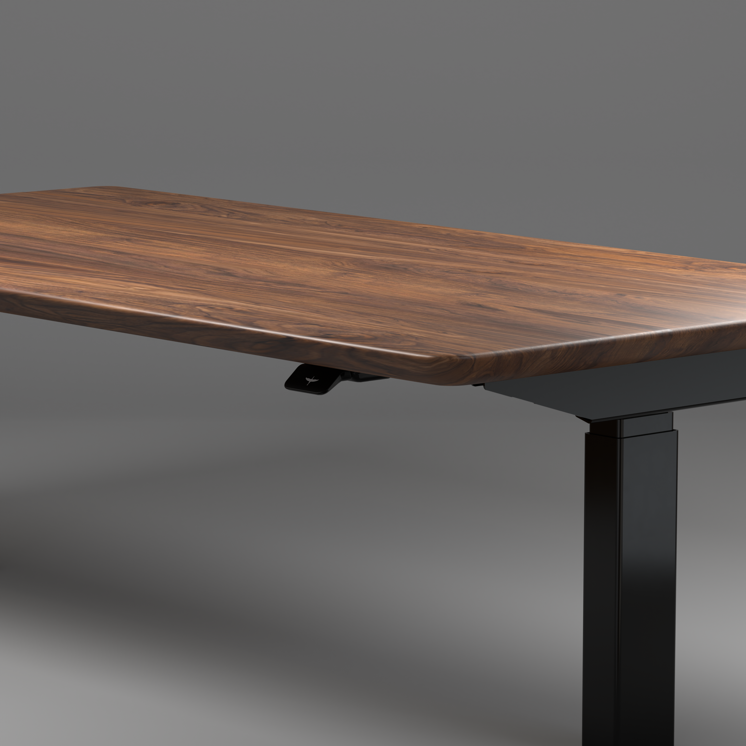 Model 304 | Solid American Walnut Wood Height Adjustable Desk (60"x30") | Black Legs