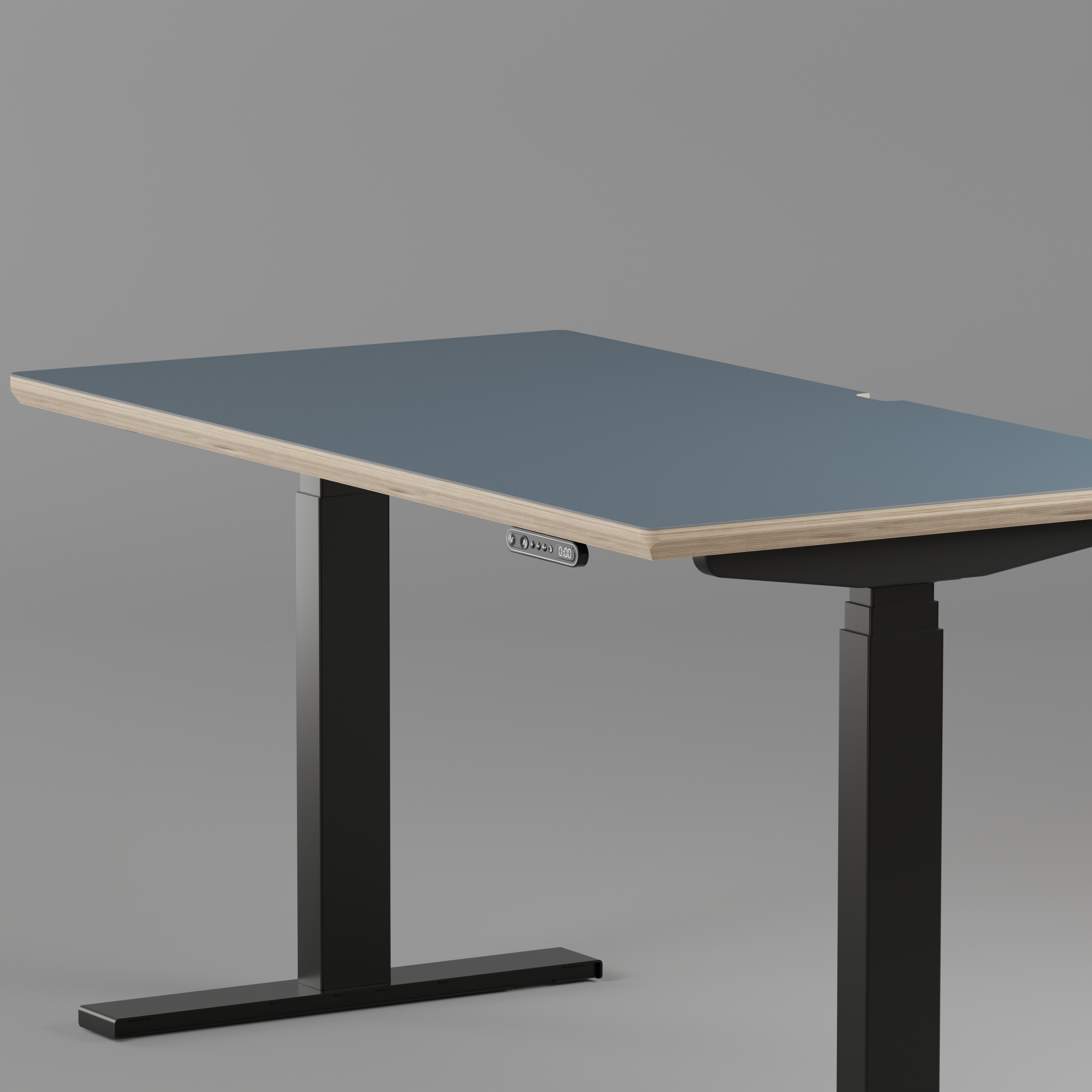 Model 301 Electric Standing Desk | Yale Blue | 48 x 24 in | Black Legs
