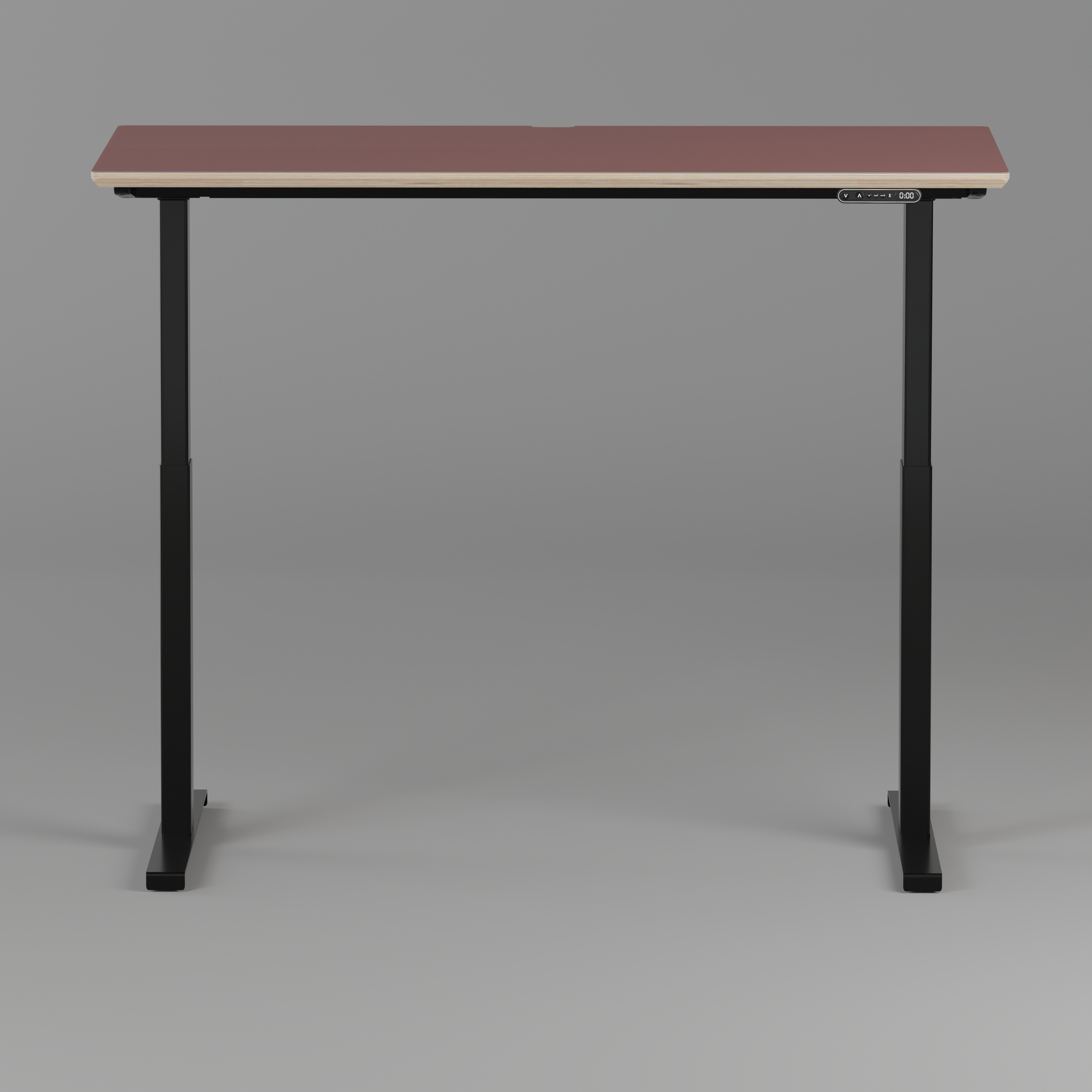 Model 301 | Height Adjustable Desk/Standing Desk (55"x27") | Rosso | Black Legs