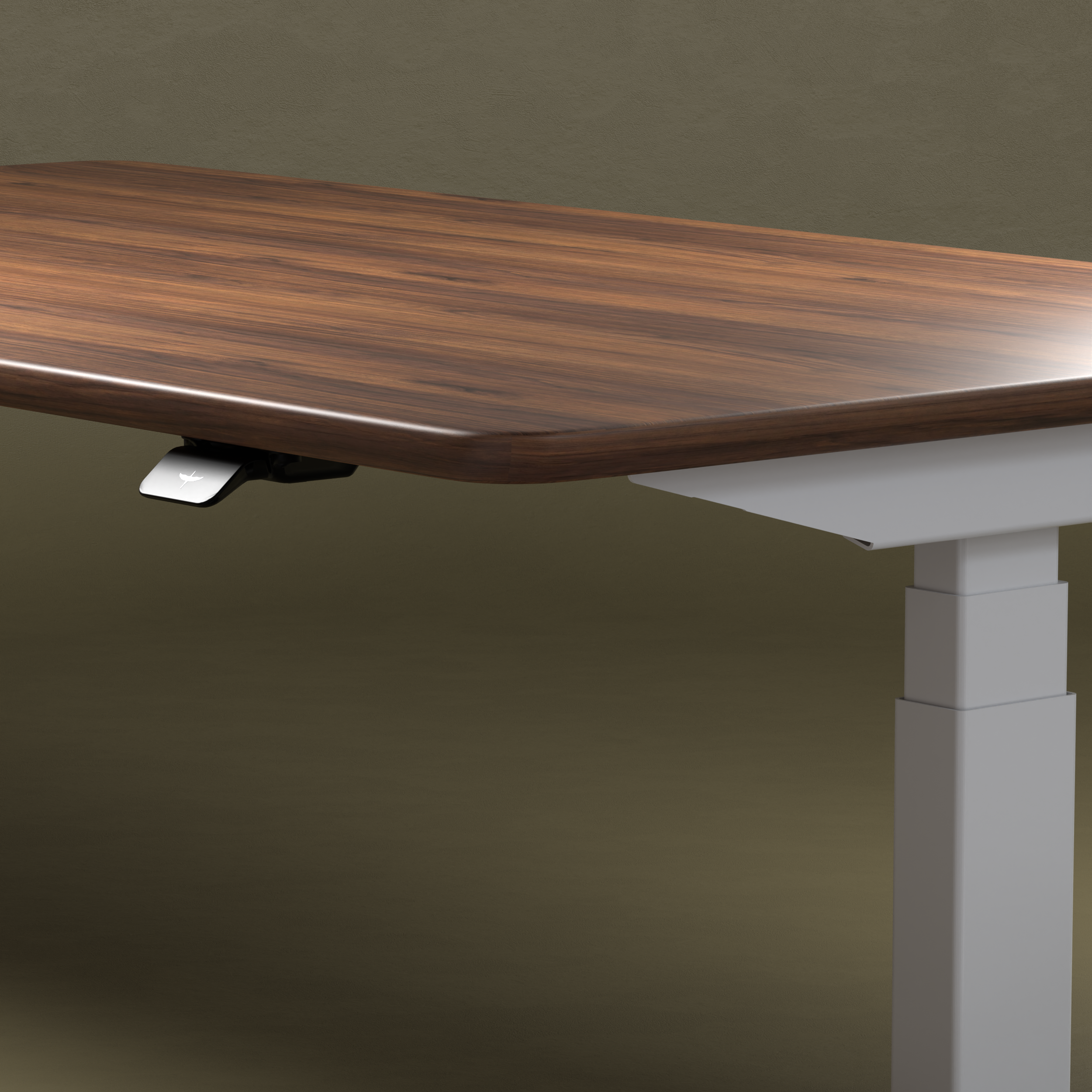 Model 304 | Solid American Walnut Wood Height Adjustable Desk (60"x30") | White Legs