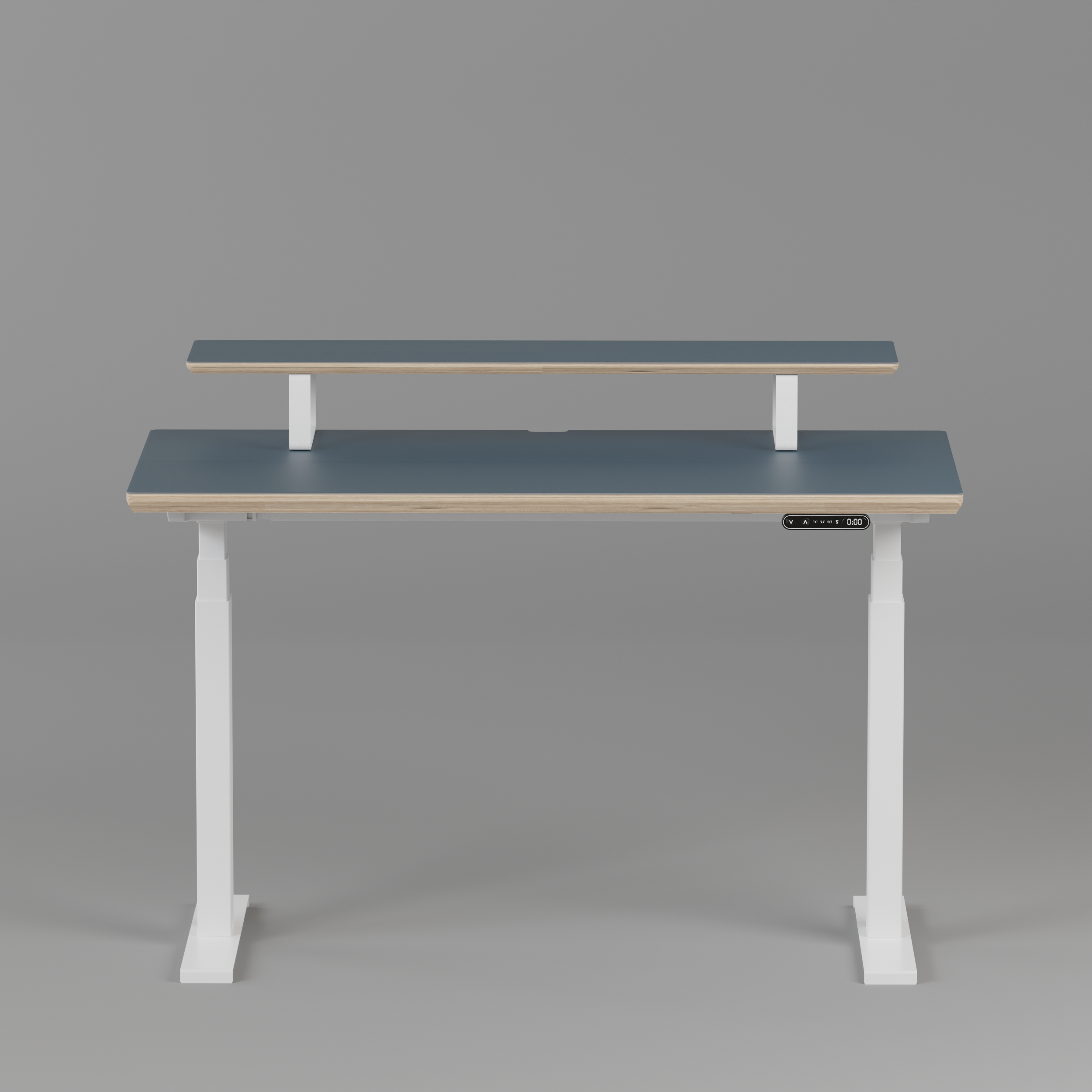 Model 301 Electric Standing Desk | Yale Blue | 55 x 27 in | White Legs