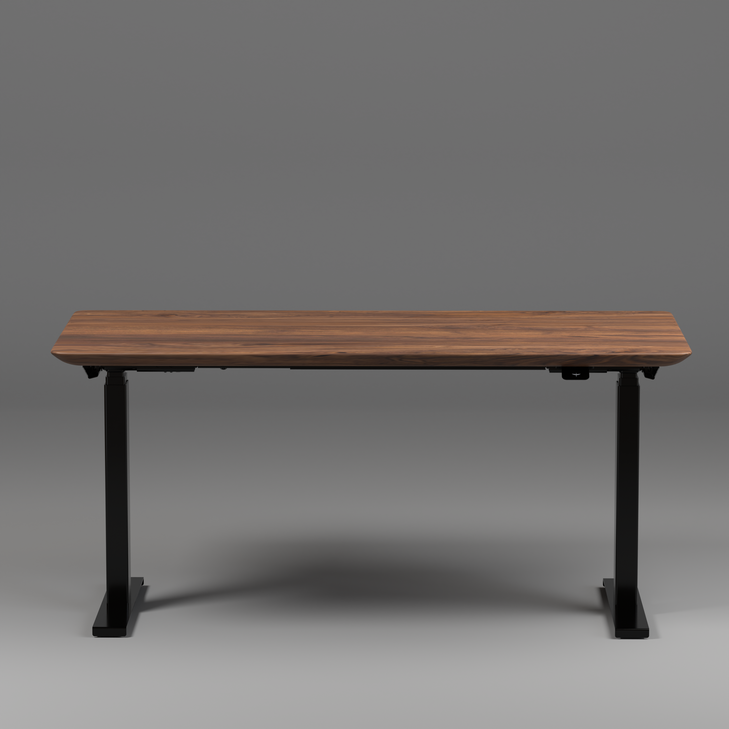 Model 304 | Solid American Walnut Wood Height Adjustable Desk (60"x30") | Black Legs