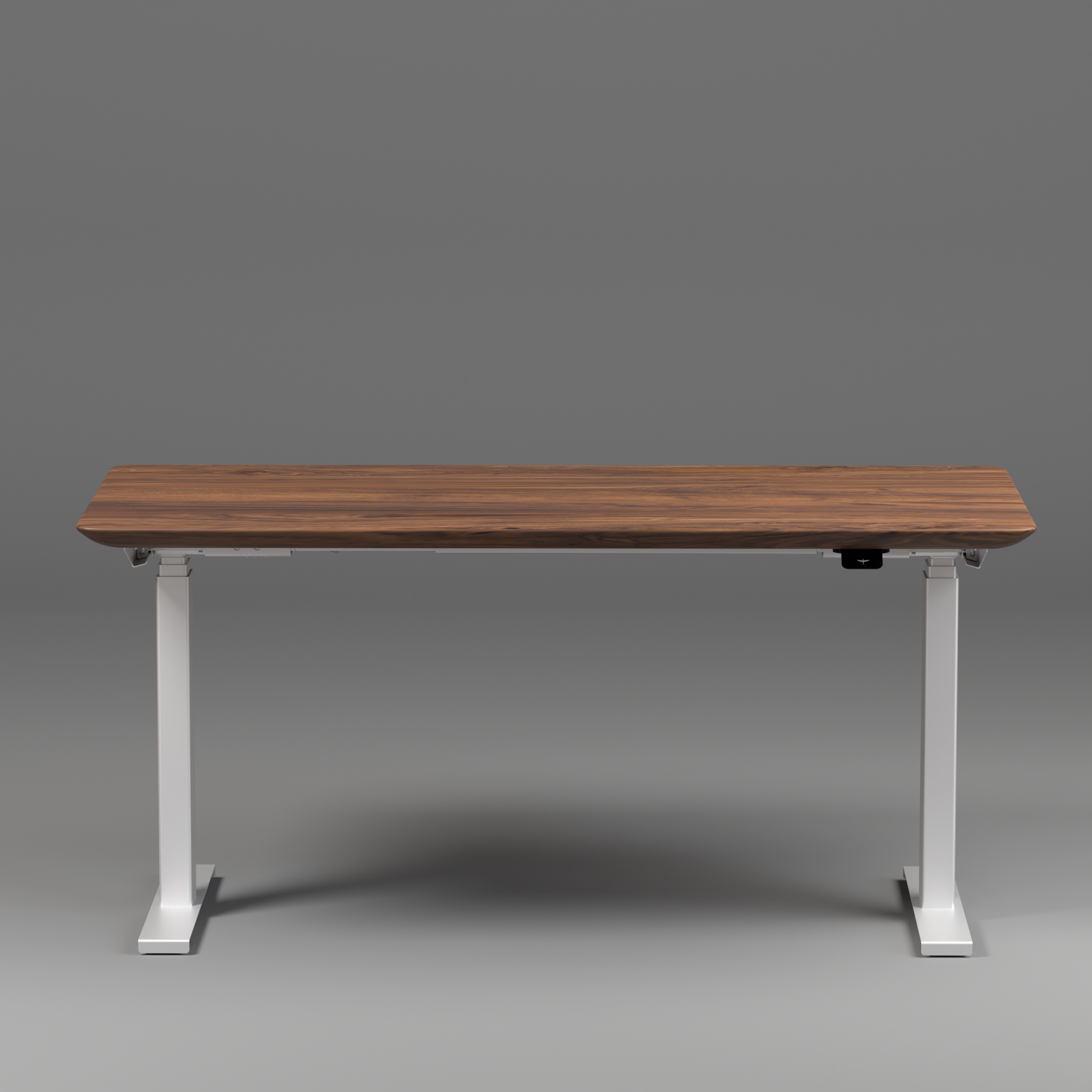 Model 304 | Solid American Walnut Wood Height Adjustable Desk (60"x30") | White Legs