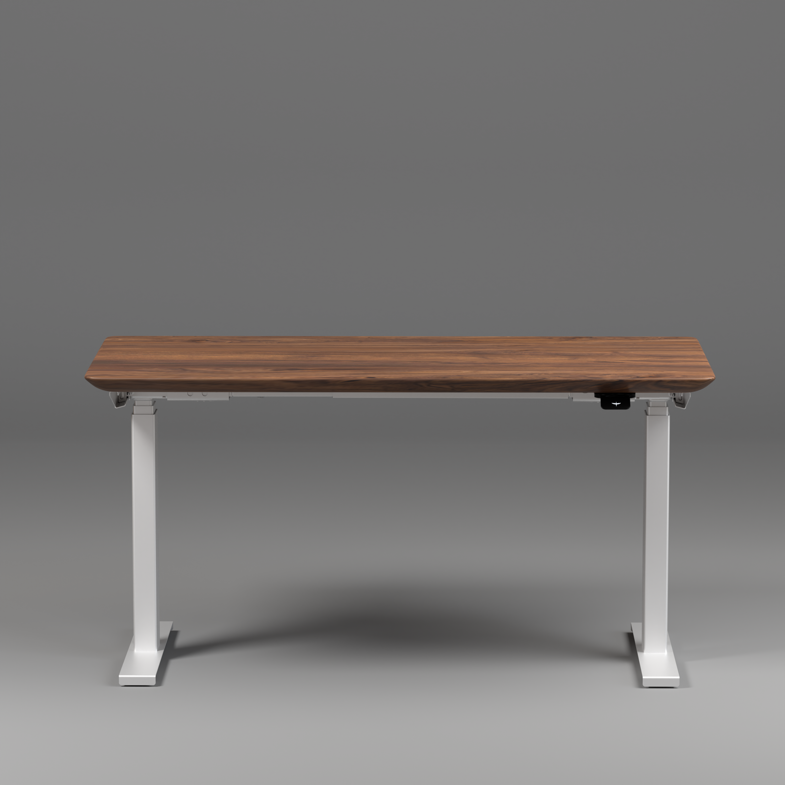 Model 304 Pro Electric Standing Desk | Walnut Wood | 55 x 28 in | White Legs