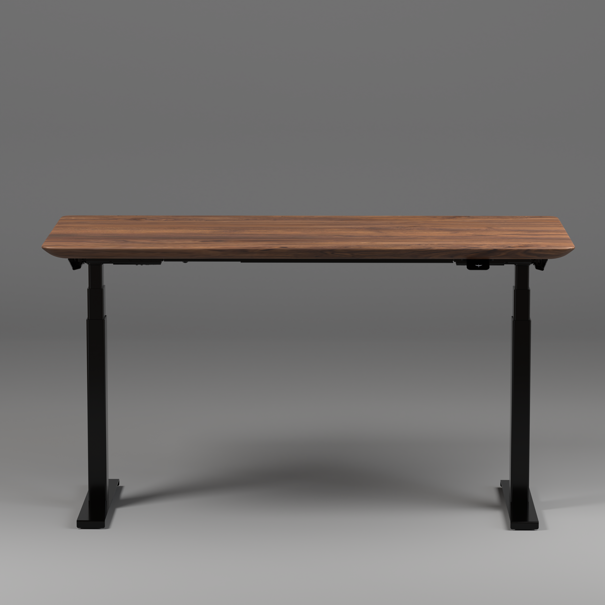 Model 304 | Solid American Walnut Wood Height Adjustable Desk (60"x30") | Black Legs