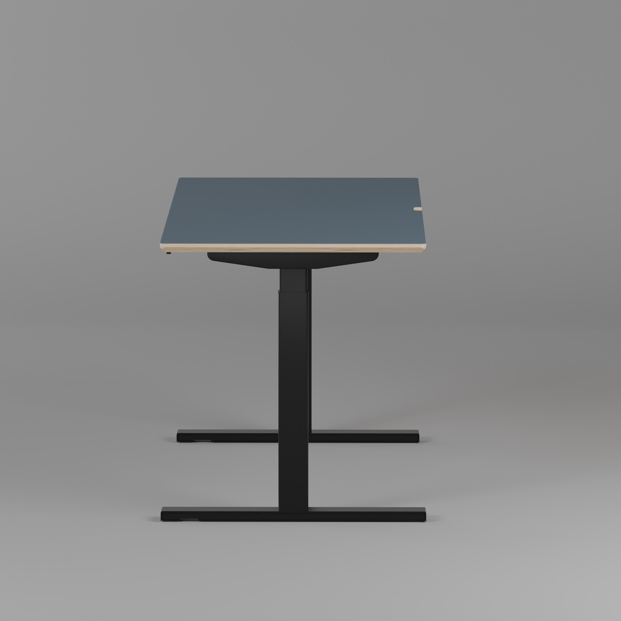 Model 301 | Height Adjustable Desk/Standing Desk (59"x29") | Yale Blue | Black Legs