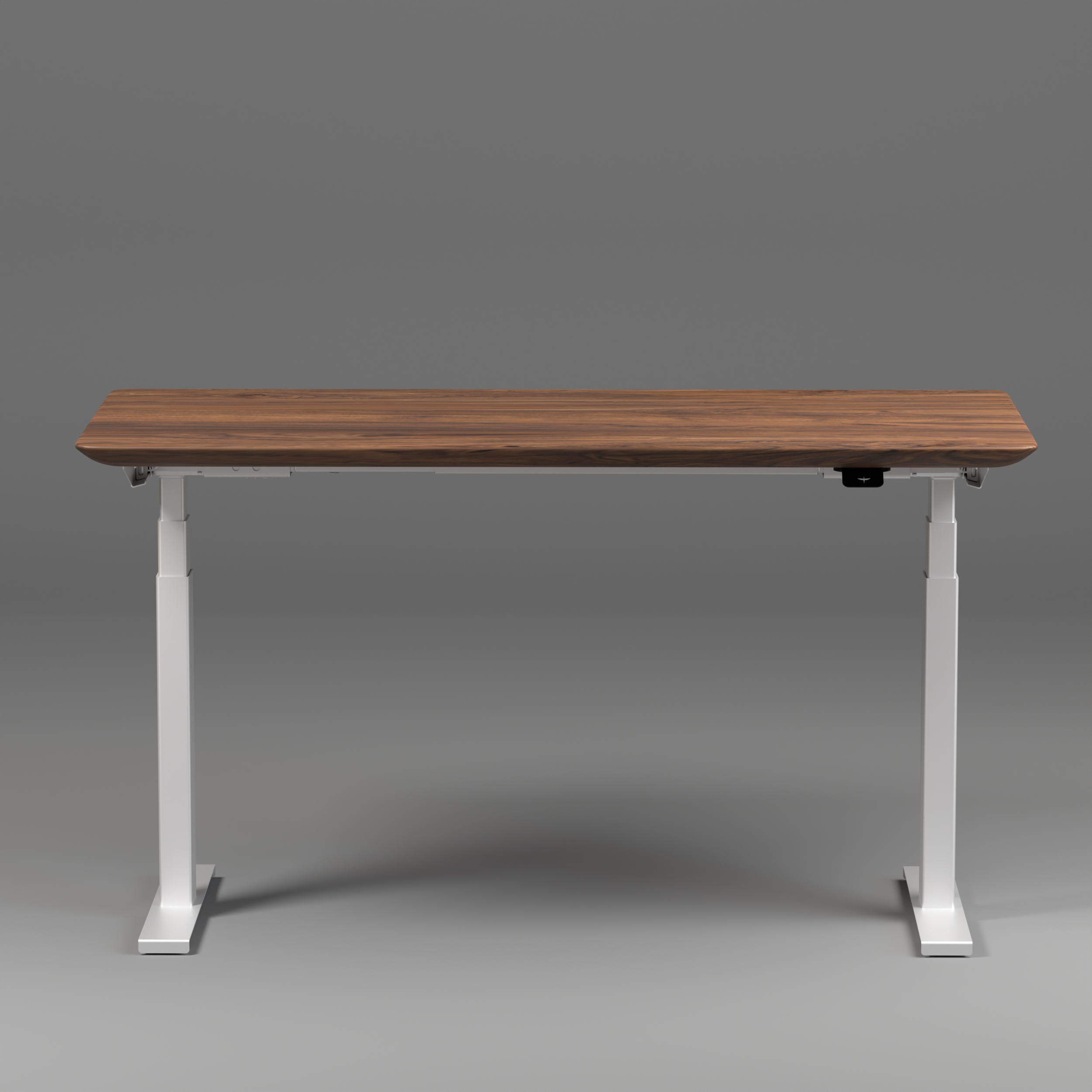 Model 304 | Solid American Walnut Wood Height Adjustable Desk (60"x30") | White Legs