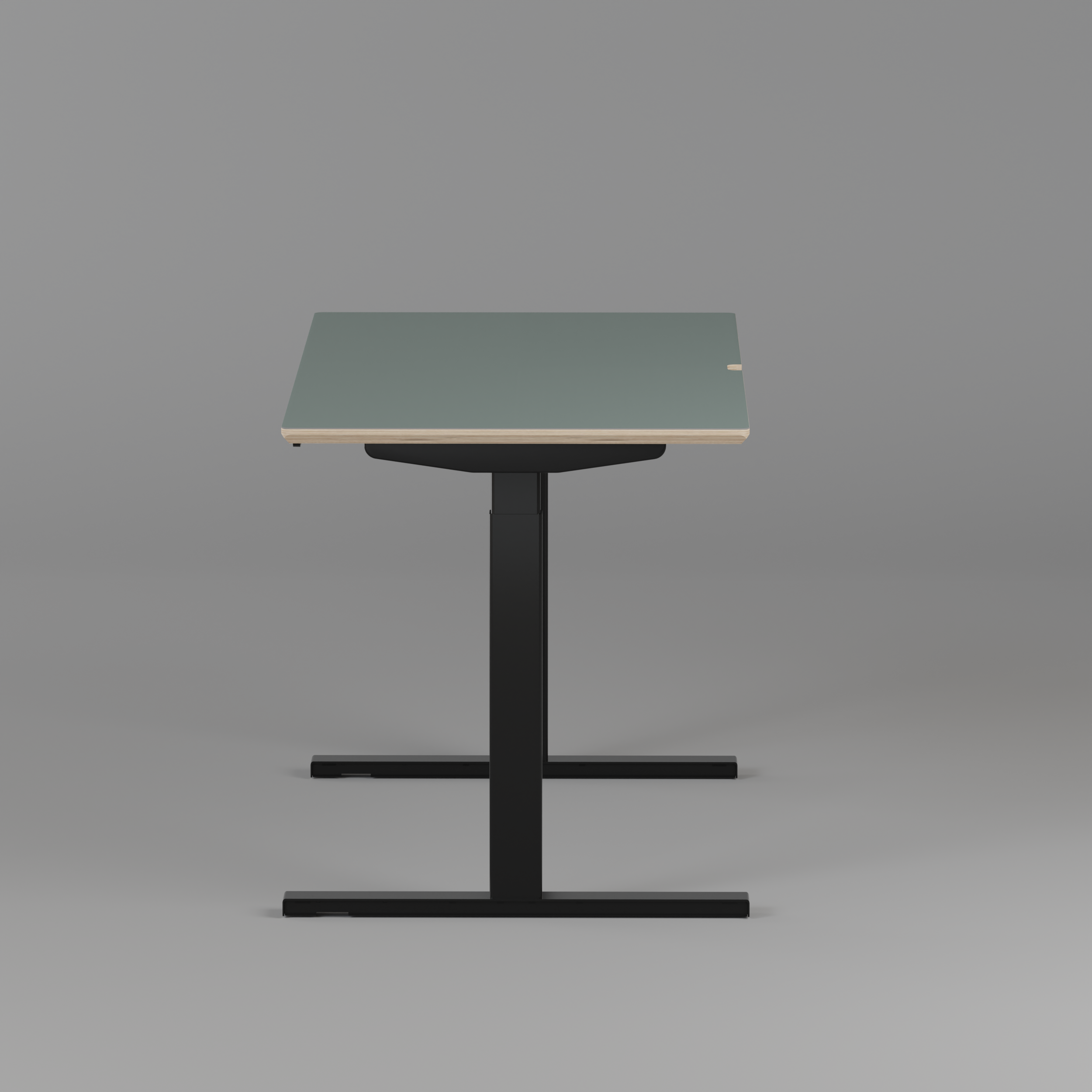 Model 301 | Height Adjustable Desk/Standing Desk (59"x29") | Moss Green | Black Legs
