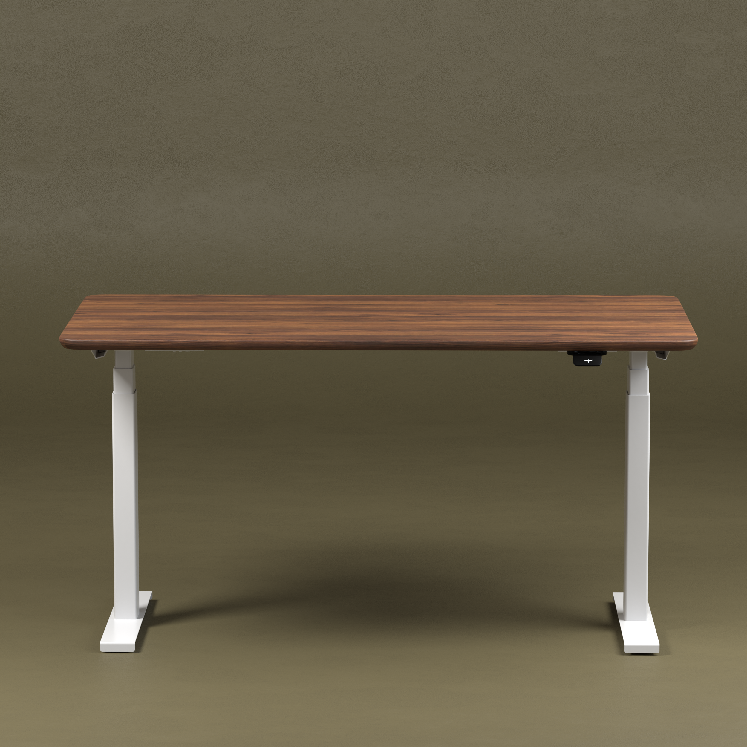Model 304 | Solid American Walnut Wood Height Adjustable Desk (60"x30") | White Legs