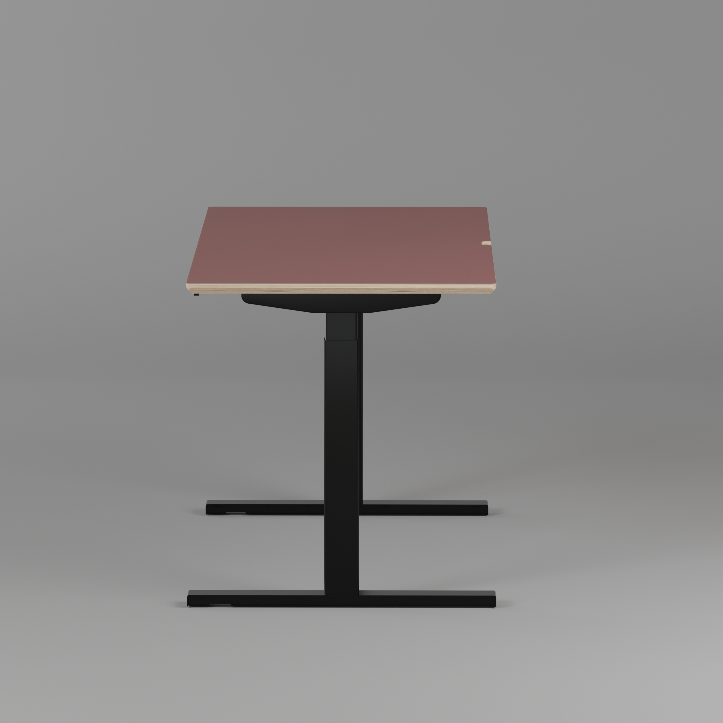 Model 301 | Height Adjustable Desk/Standing Desk (55"x27") | Rosso | Black Legs