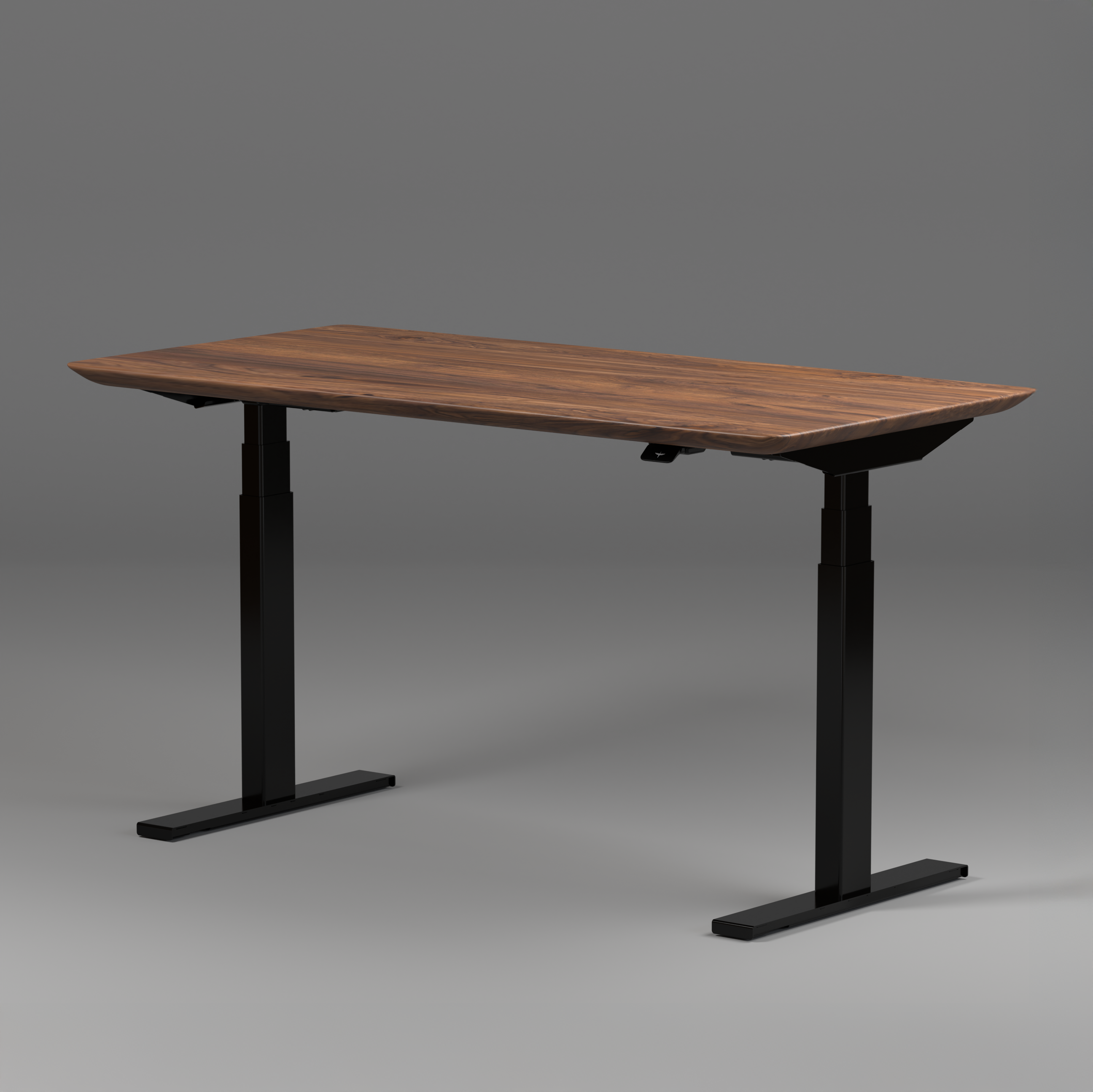 Model 304 | Solid American Walnut Wood Height Adjustable Desk (60"x30") | Black Legs