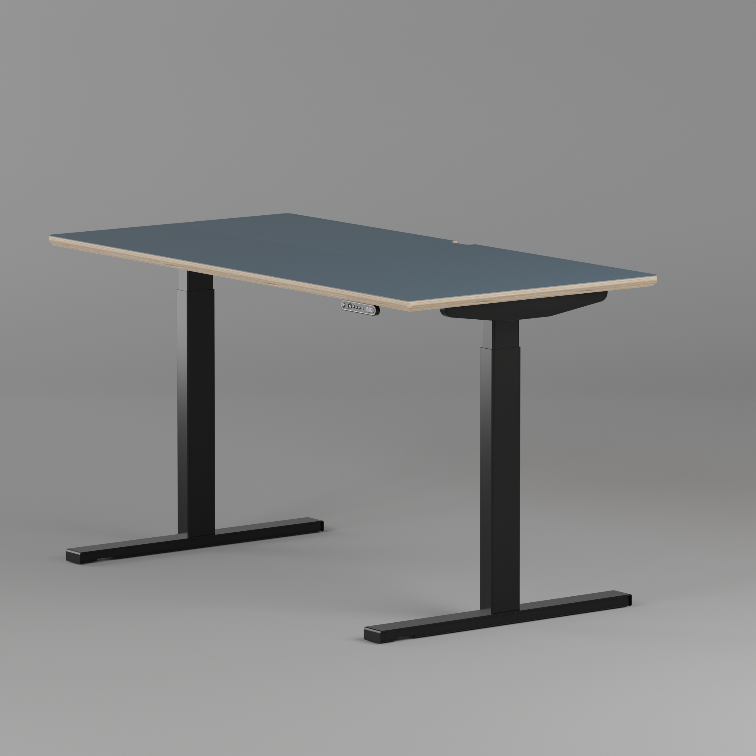 Model 301 | Height Adjustable Desk/Standing Desk (59"x29") | Yale Blue | Black Legs