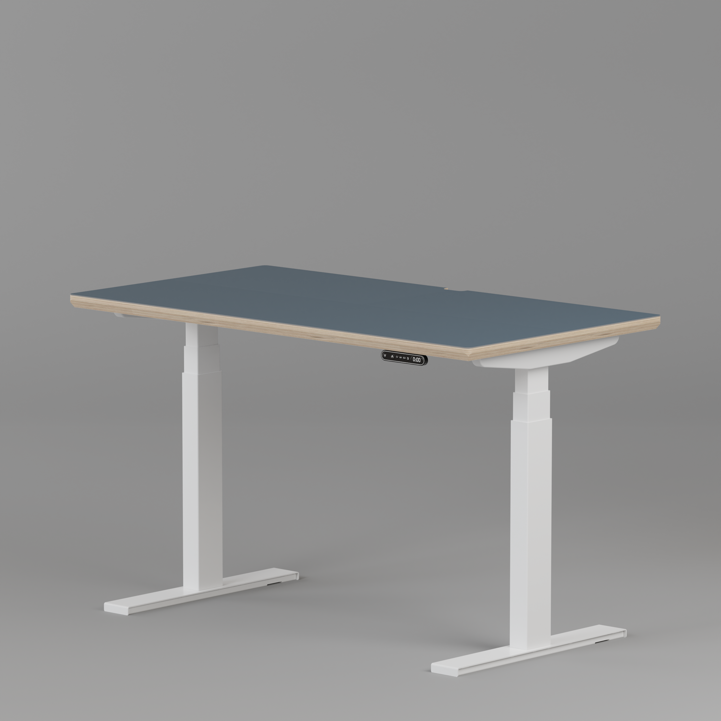 Model 301 Electric Standing Desk | Yale Blue | 48 x 24 in | White Legs
