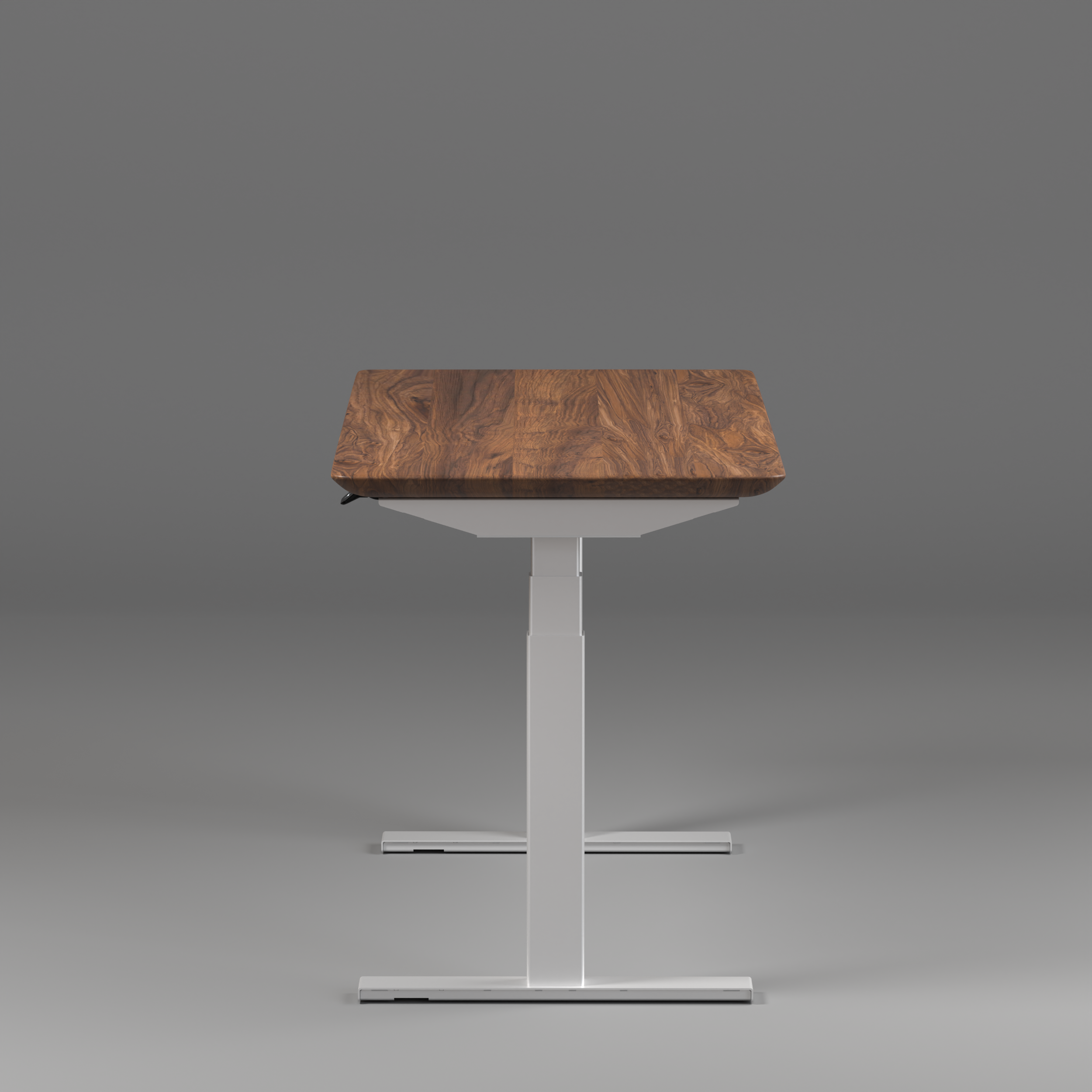 Model 304 Pro Electric Standing Desk | Walnut Wood | 55 x 28 in | White Legs