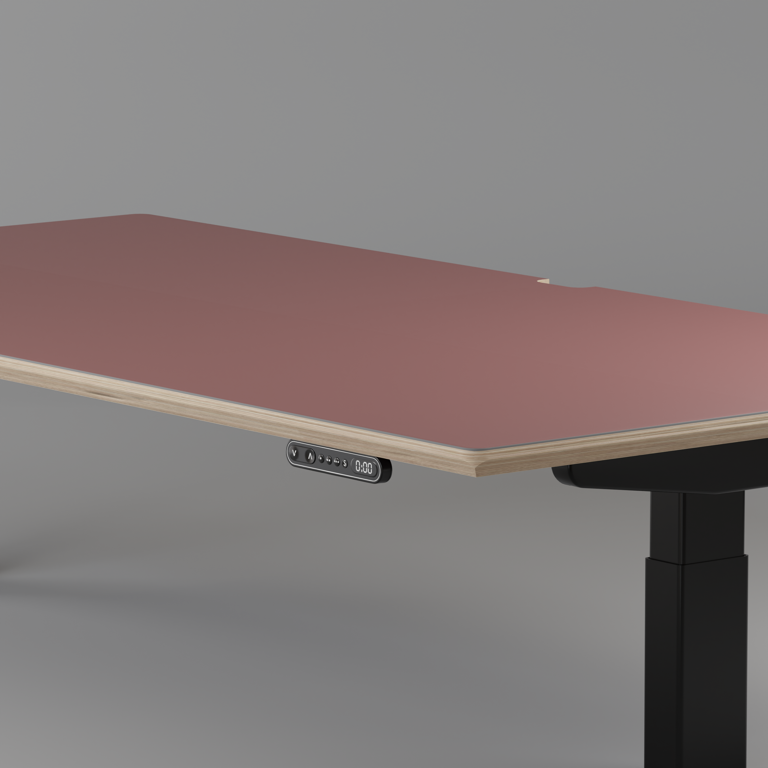 Model 301 | Height Adjustable Desk/Standing Desk (55"x27") | Rosso | Black Legs