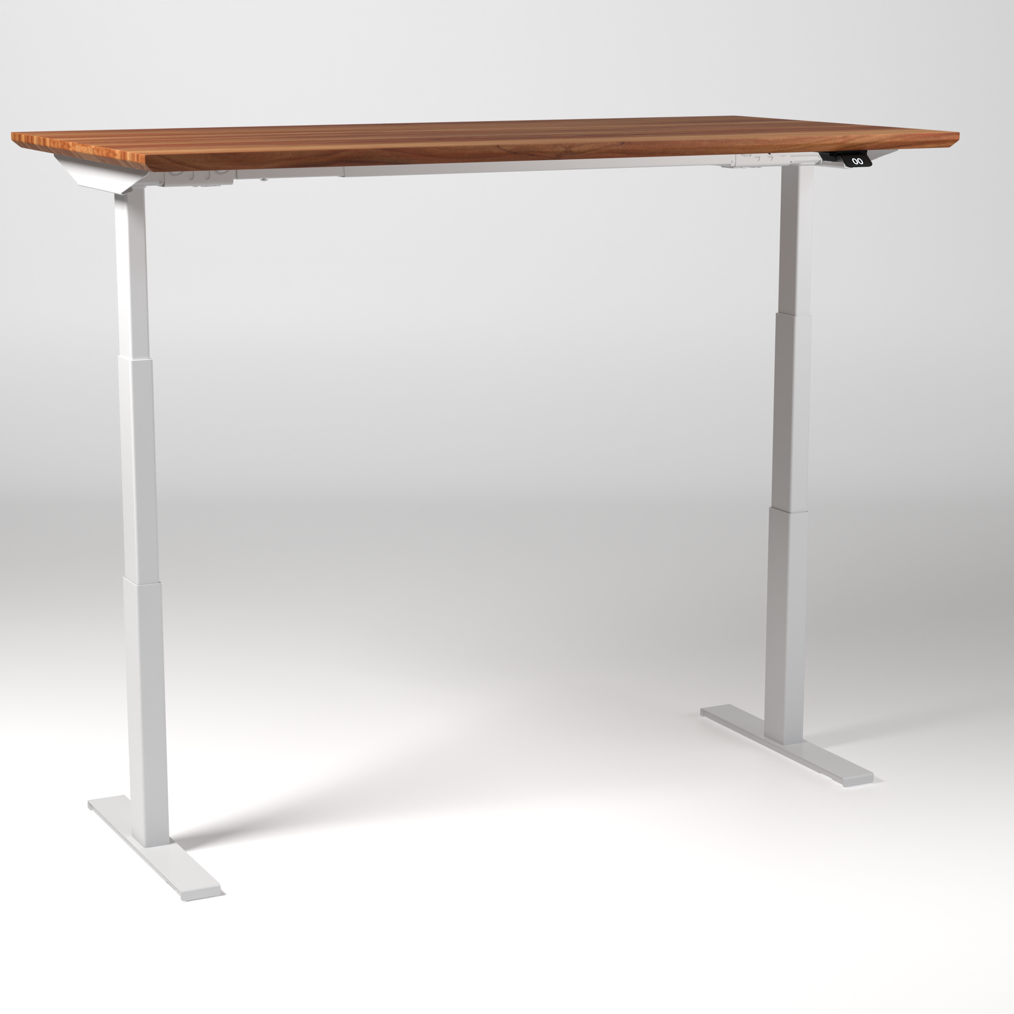 Model 304 | Pro High-Speed Solid-Wood Desk (58"x29") | Teak Wood | White Legs
