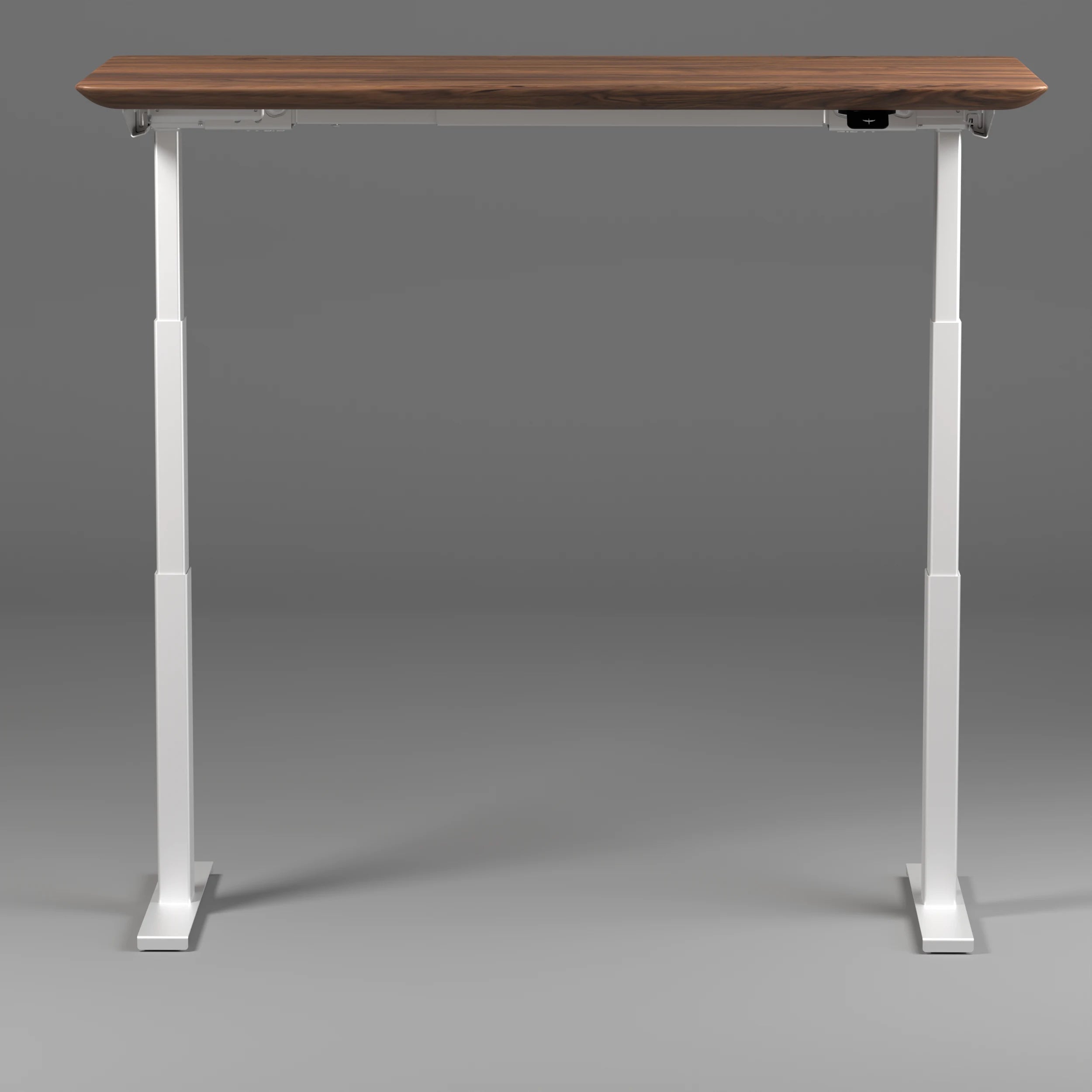 Model 304 | Solid American Walnut Wood Height Adjustable Desk (60"x30") | White Legs
