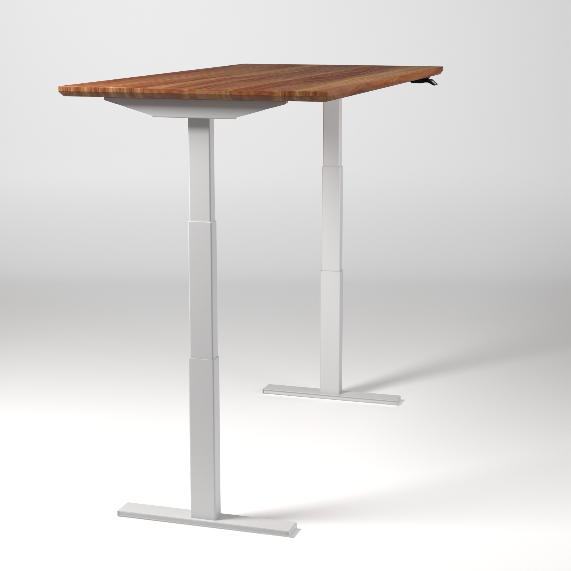 Model 304 | Pro High-Speed Solid-Wood Desk (58"x29") | Teak Wood | White Legs