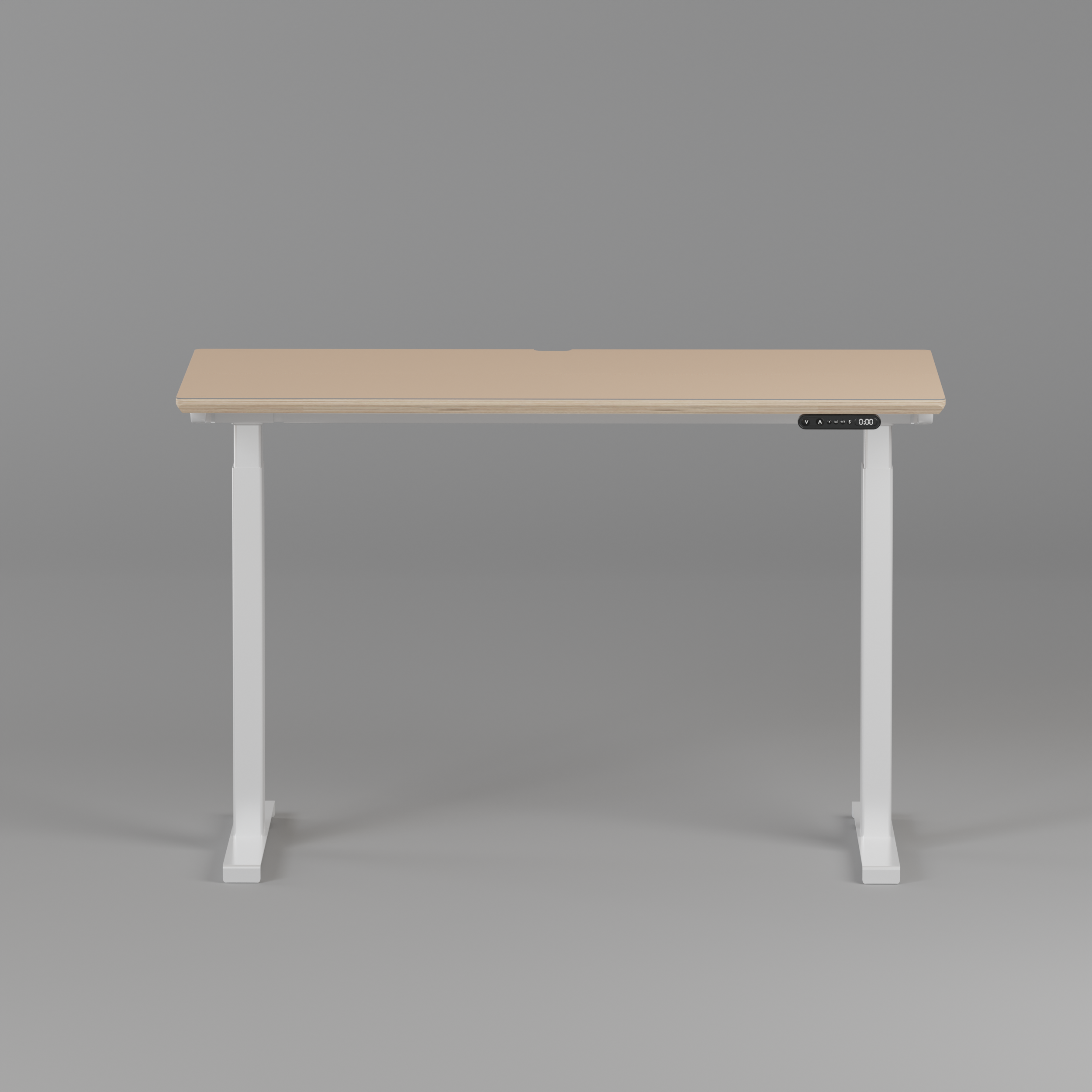 Model 301 | Height Adjustable Desk/Standing Desk (48"x24") | Beige | White Legs