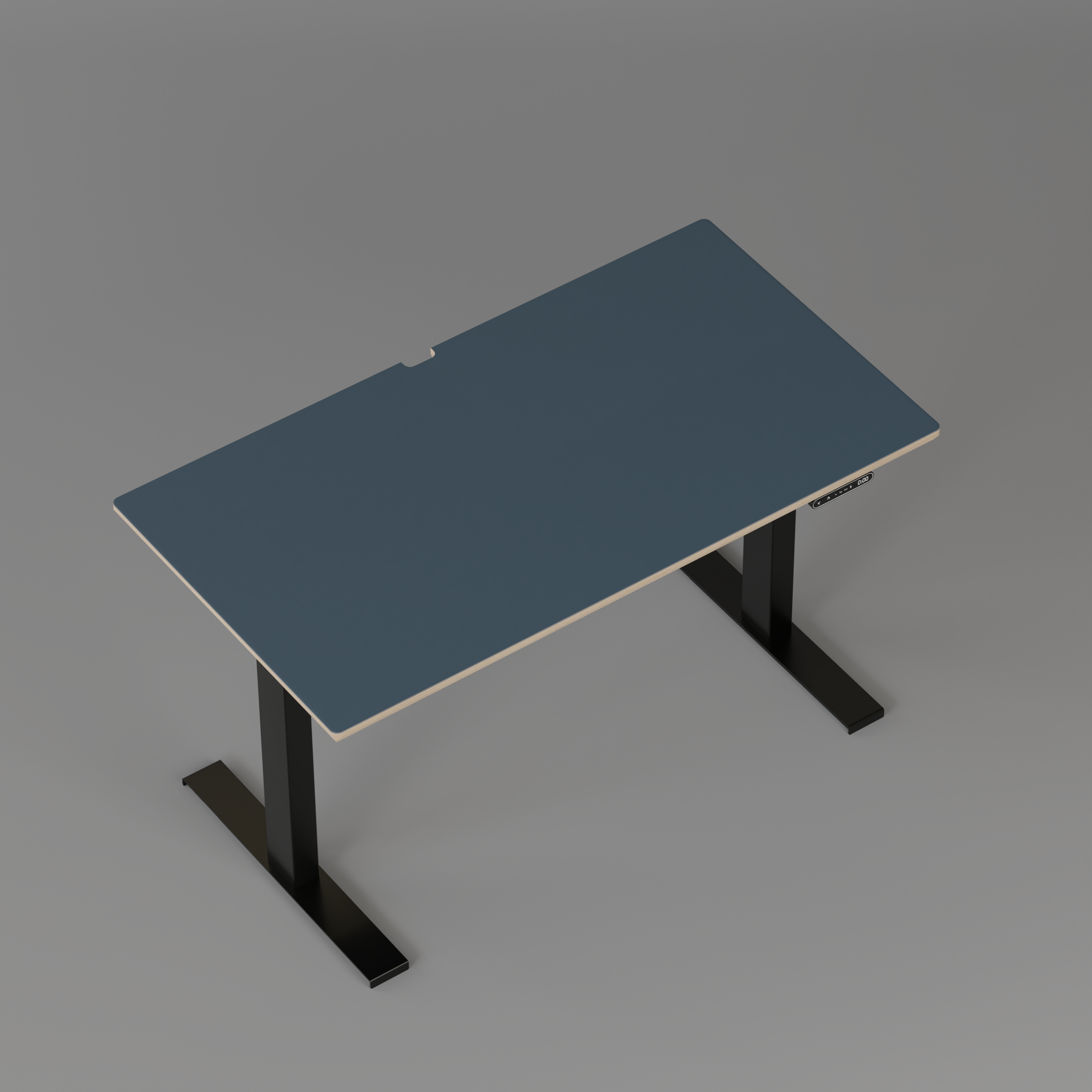 Model 301 Electric Standing Desk | Yale Blue | 48 x 24 in | Black Legs