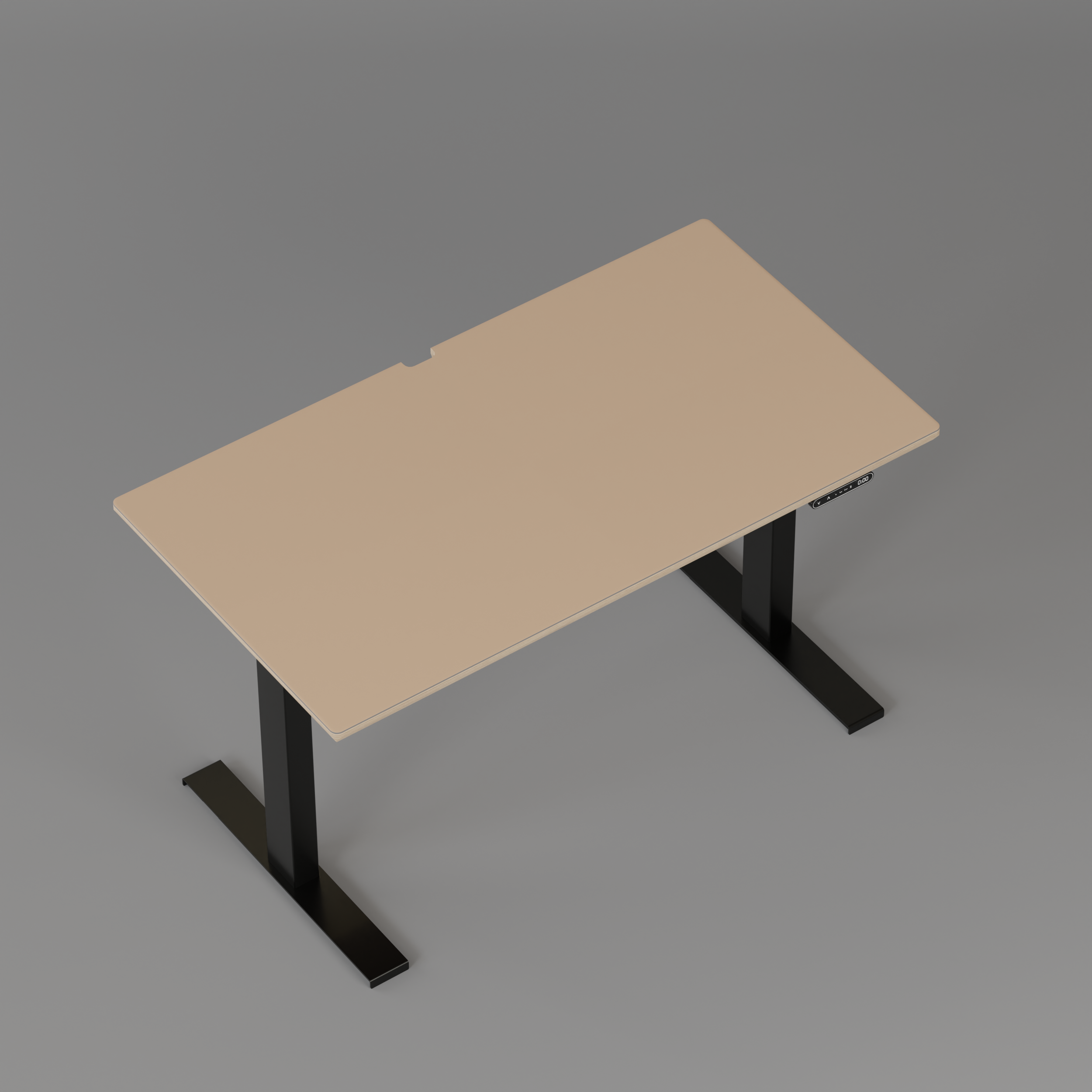 Model 301 Electric Standing Desk | Beige | 48 x 24 in | Black Legs