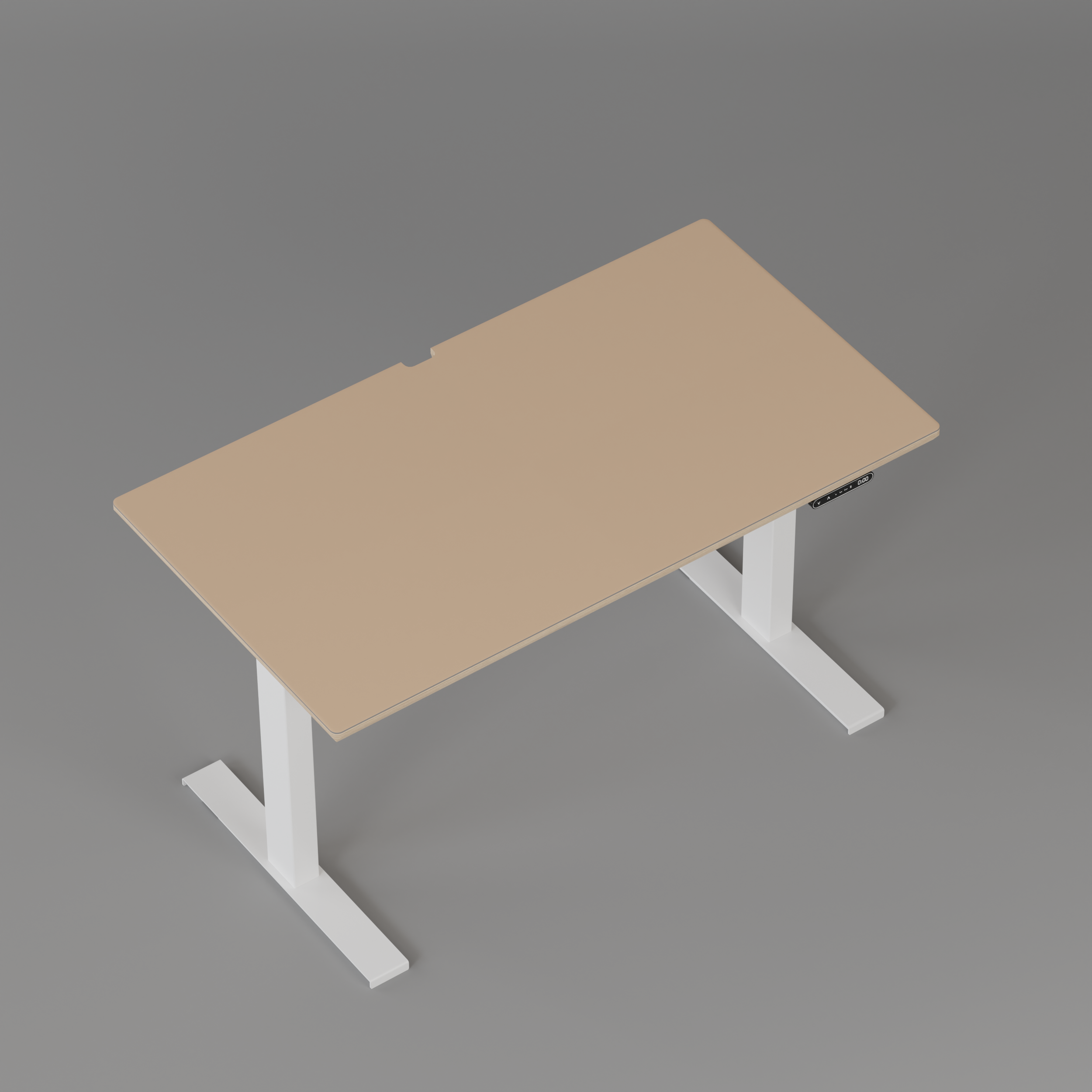 Model 301 Electric Standing Desk | Beige | 48 x 24 in | White Legs
