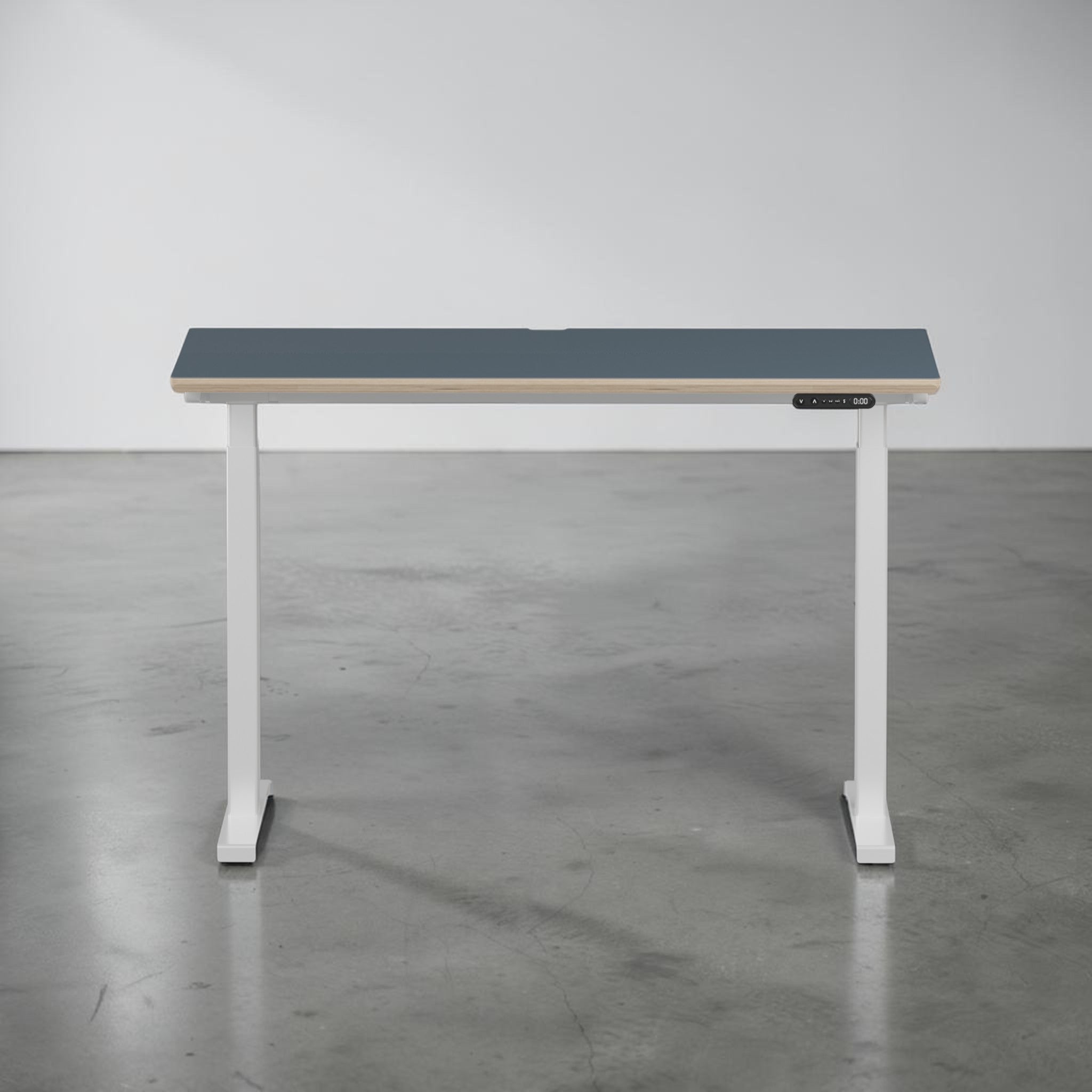 Model 301 | Height Adjustable Desk/Standing Desk (48"x24") | Yale Blue | White Legs
