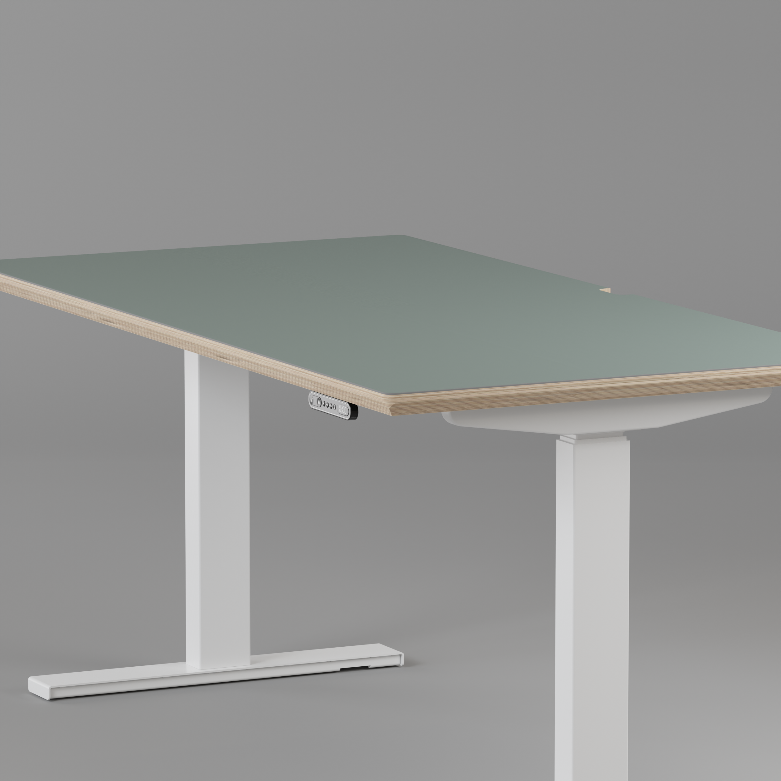 Model 301 Electric Standing Desk | Moss Green | 55 x 27 in | White Legs