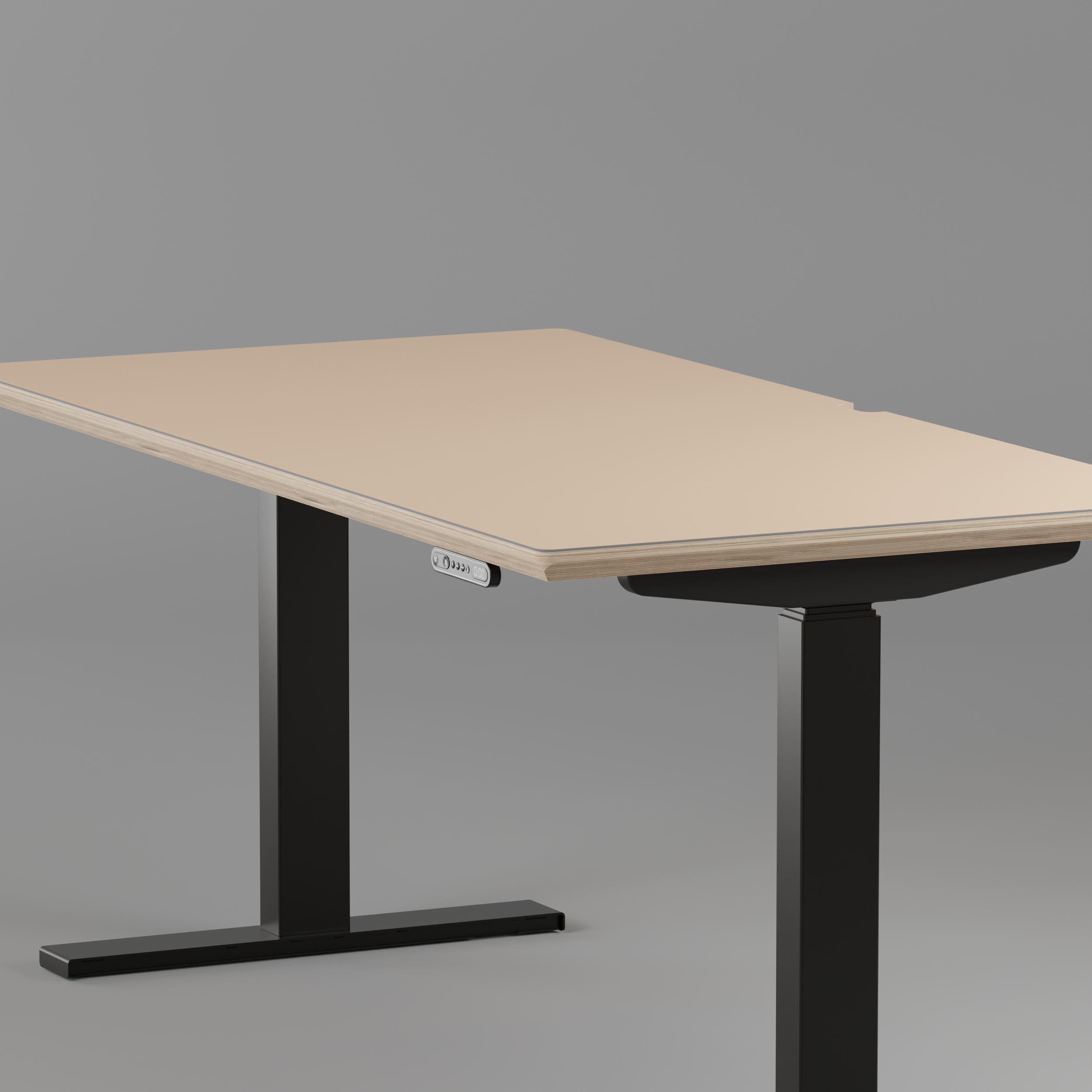 Model 301 Electric Standing Desk | Beige | 55 x 27 in | Black Legs