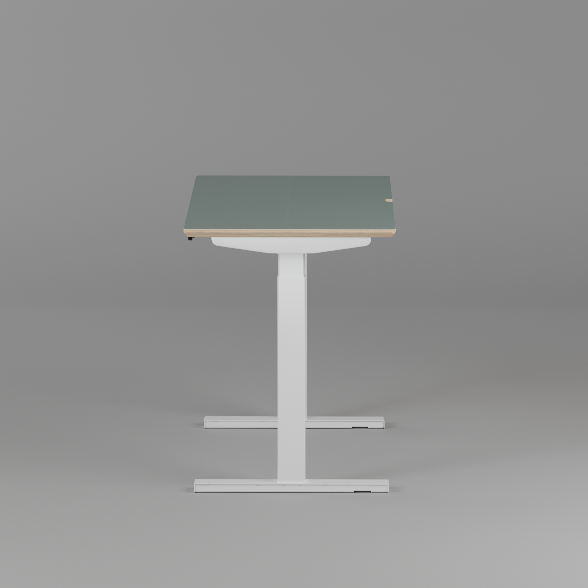 Model 301 | Height Adjustable Desk/Standing Desk (48"x24") | Moss Green | White Legs