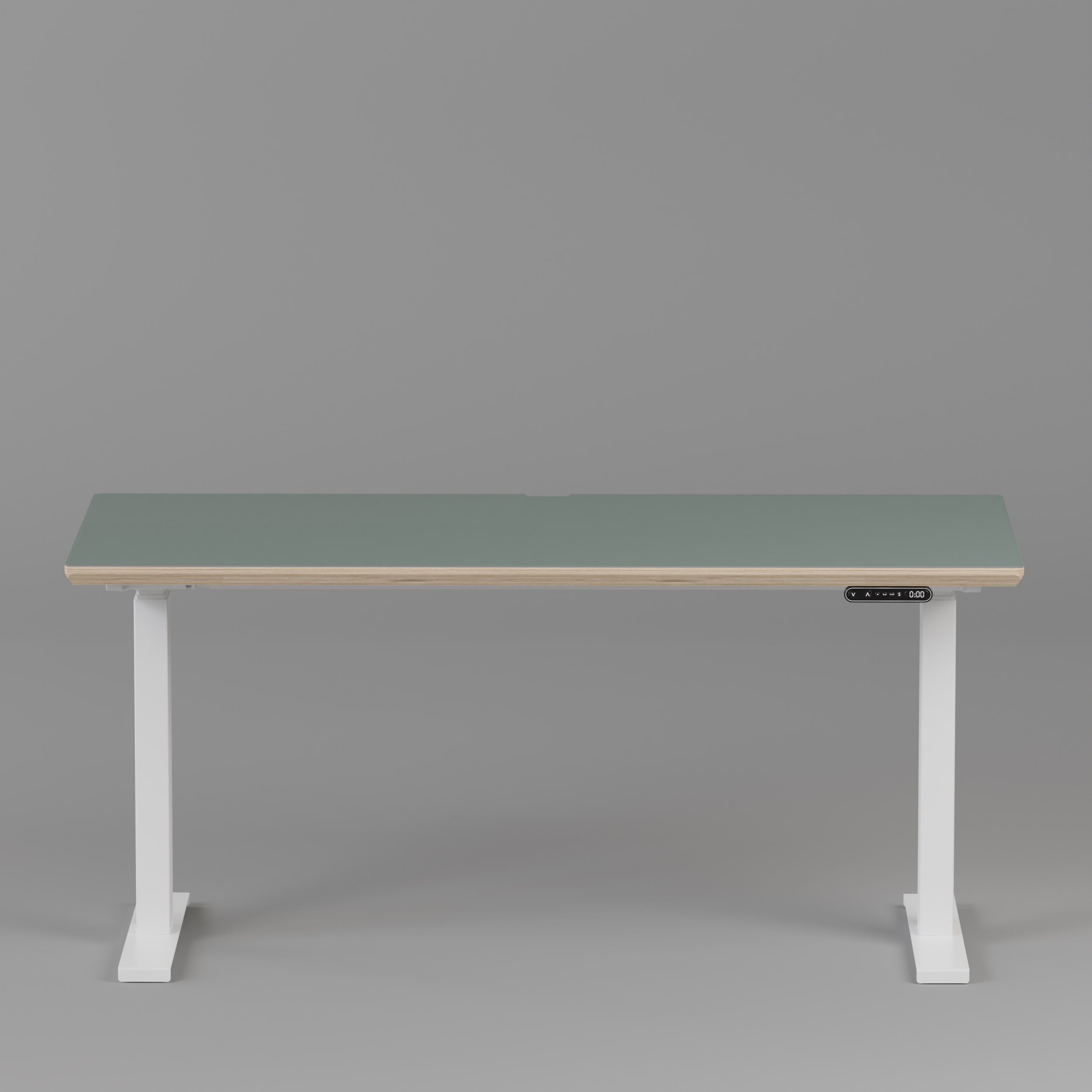 Model 301 Electric Standing Desk | Moss Green | 55 x 27 in | White Legs