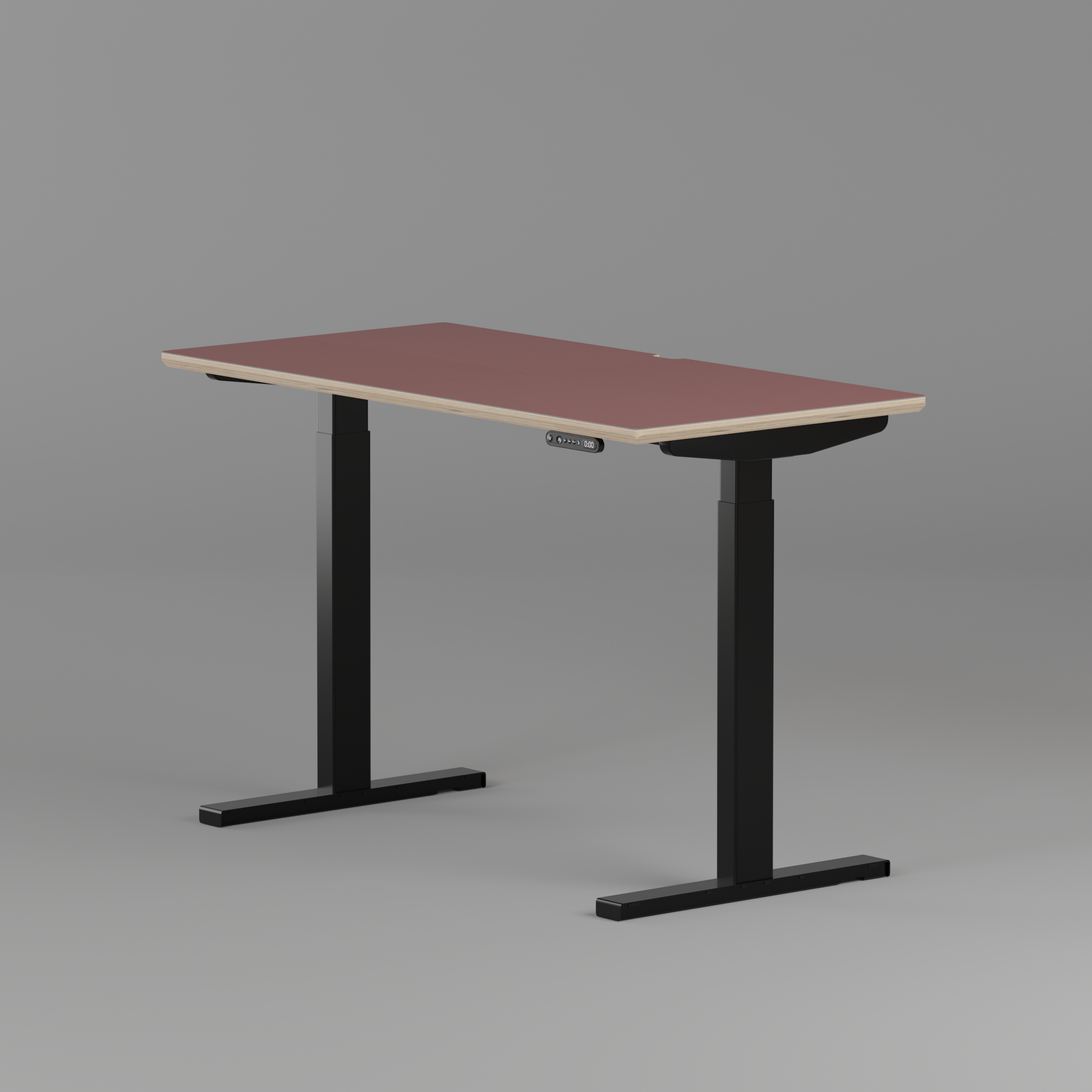 Model 301 | Height Adjustable Desk/Standing Desk (48"x24") | Rosso | Black Legs