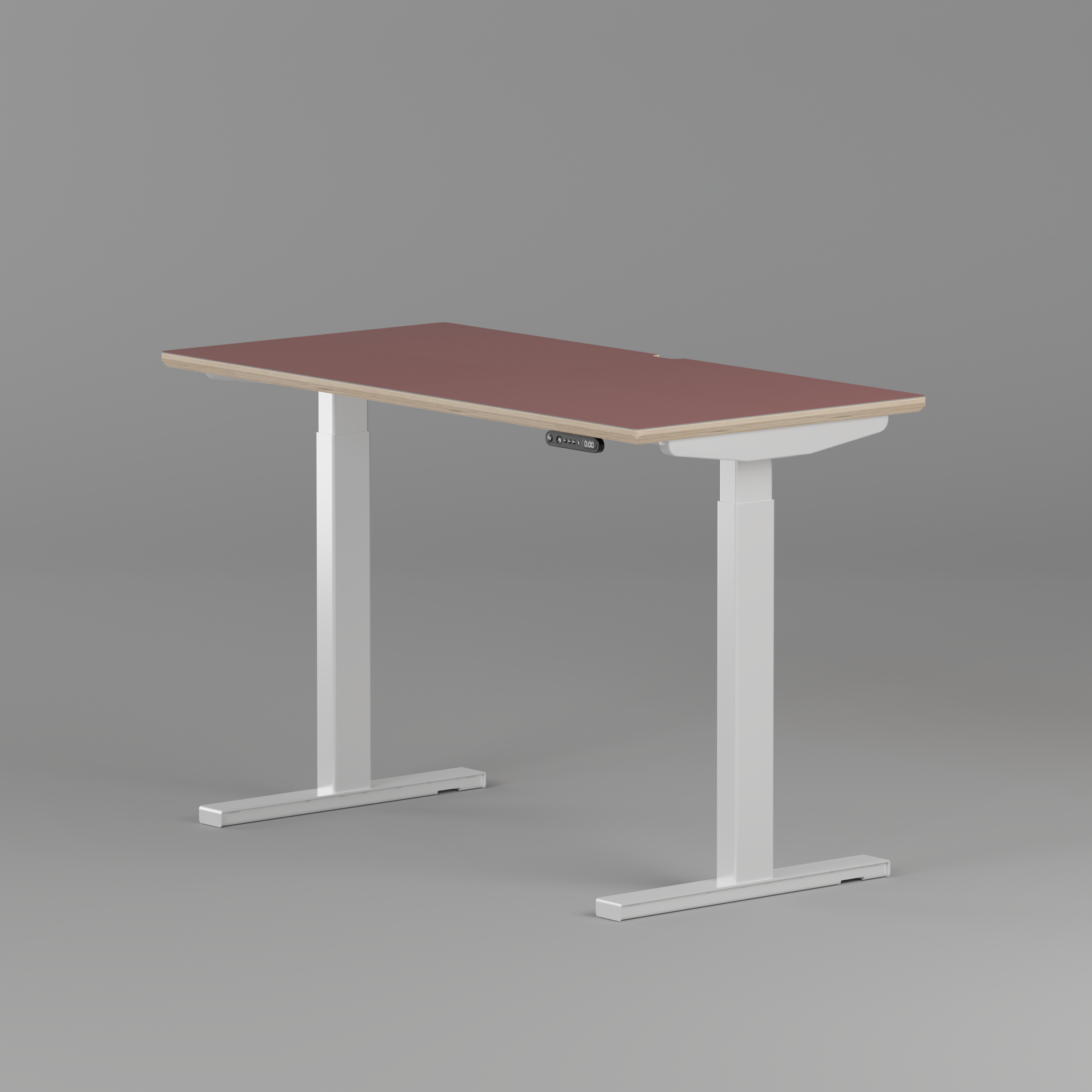Model 301 | Height Adjustable Desk/Standing Desk (48"x24") | Rosso | White Legs