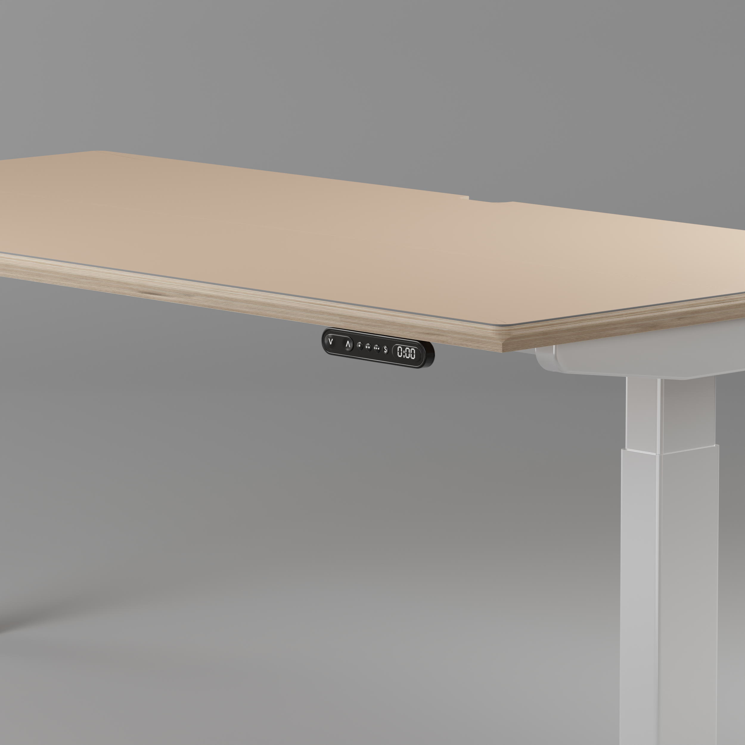 Model 301 | Height Adjustable Desk/Standing Desk (48"x24") | Beige | White Legs