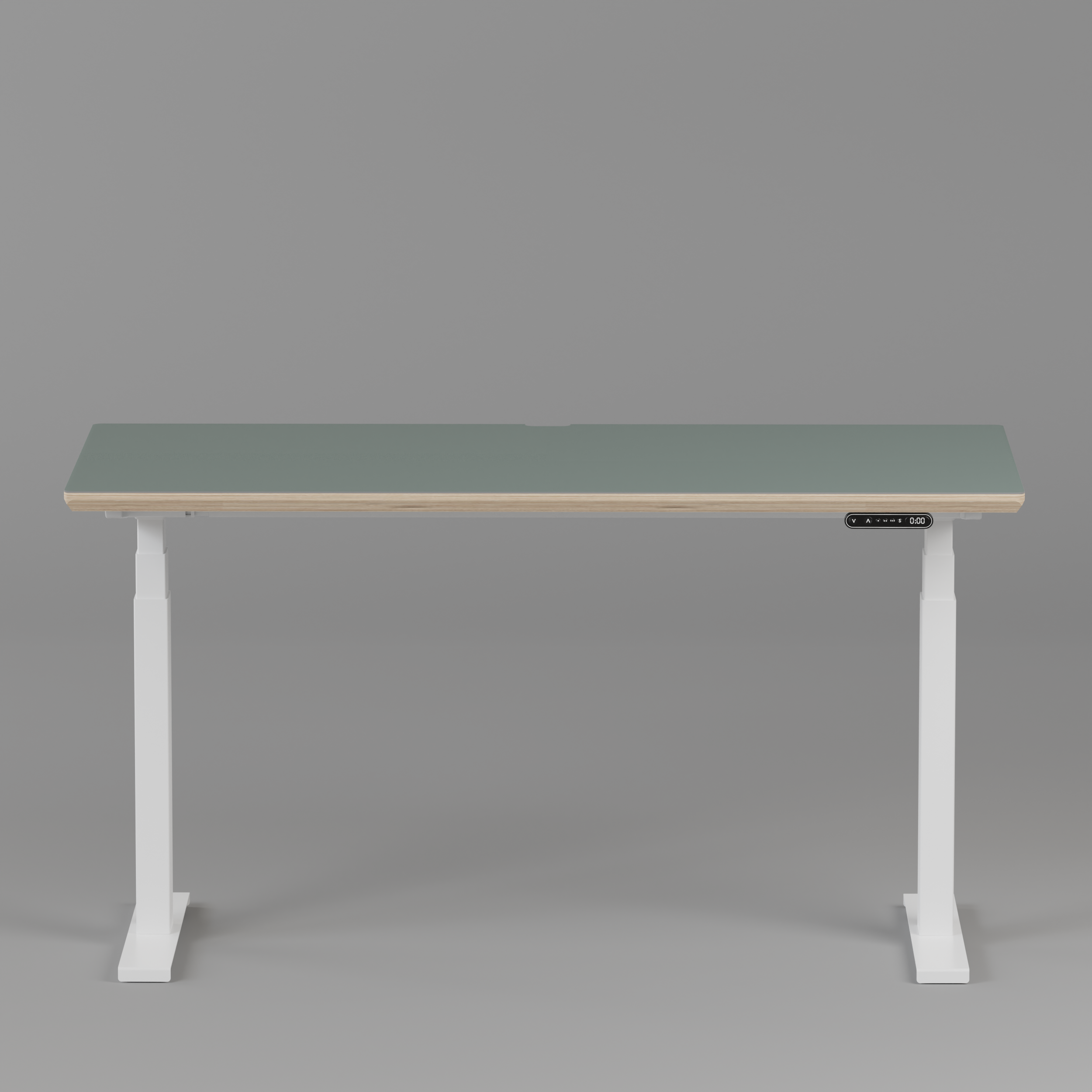 Model 301 Electric Standing Desk | Moss Green | 55 x 27 in | White Legs