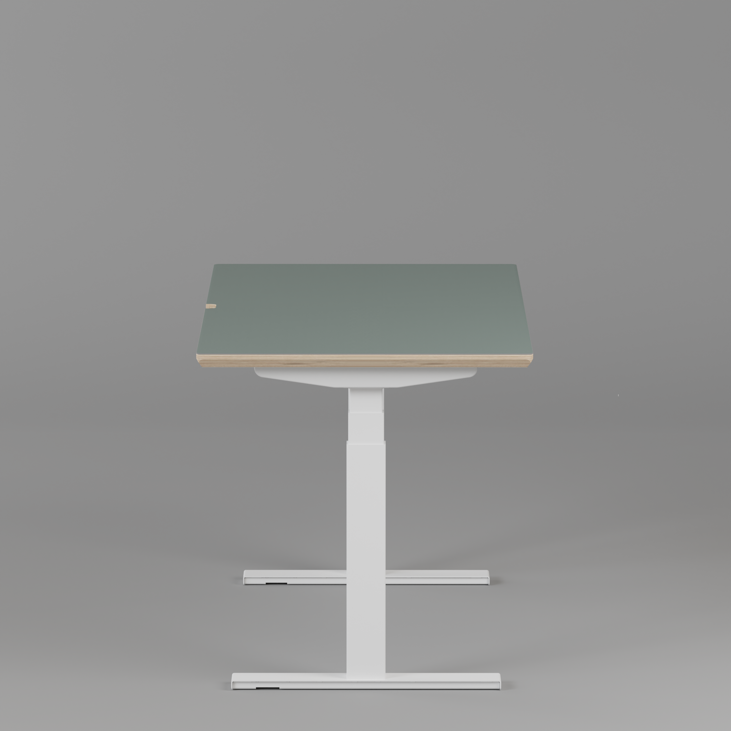 Model 301 Electric Standing Desk | Moss Green | 55 x 27 in | White Legs