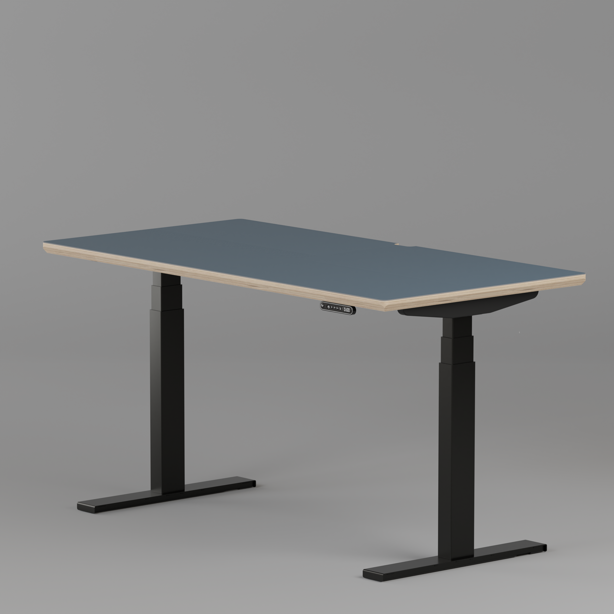 Model 301 Electric Standing Desk | Yale Blue | 55 x 27 in | Black Legs