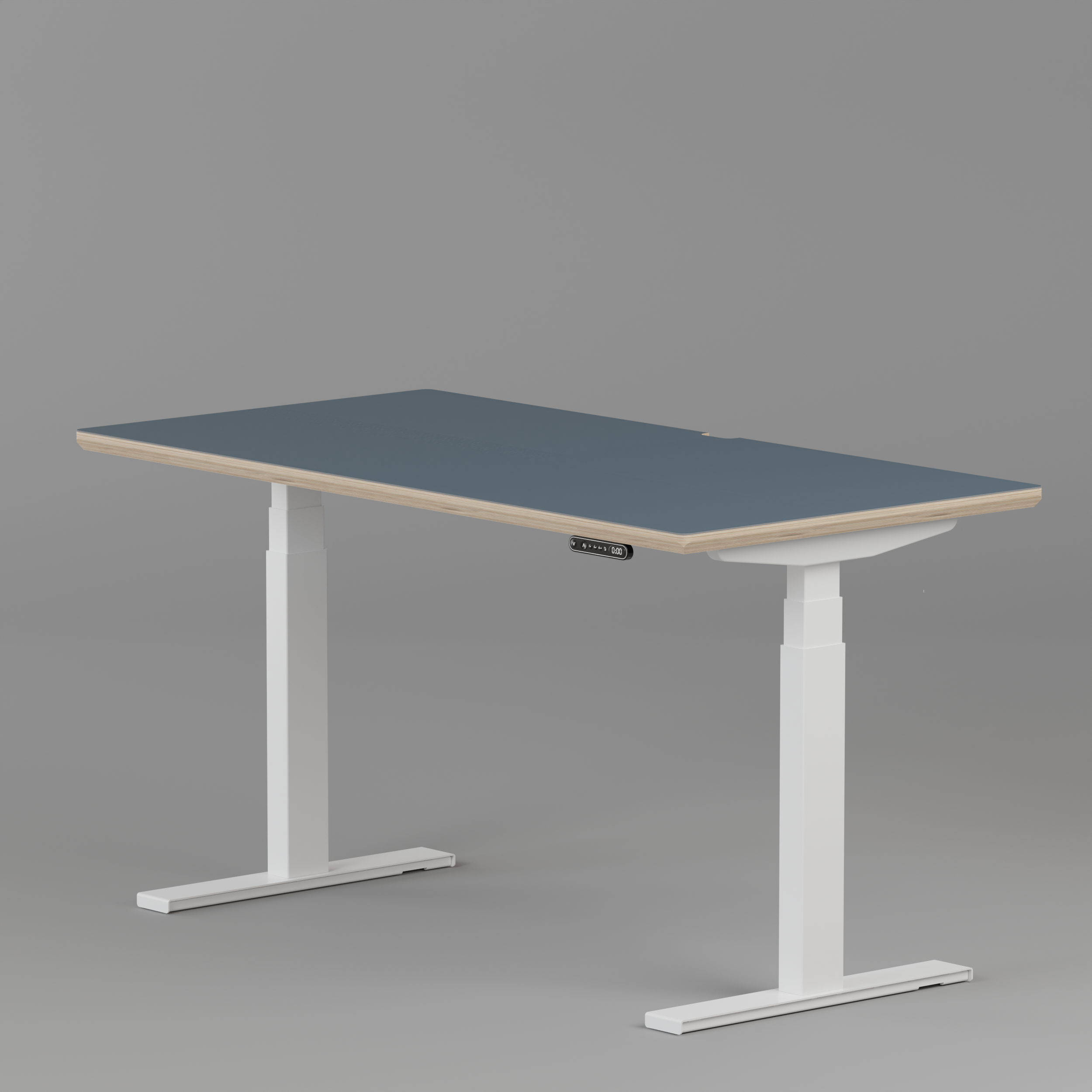 Model 301 Electric Standing Desk | Yale Blue | 55 x 27 in | White Legs