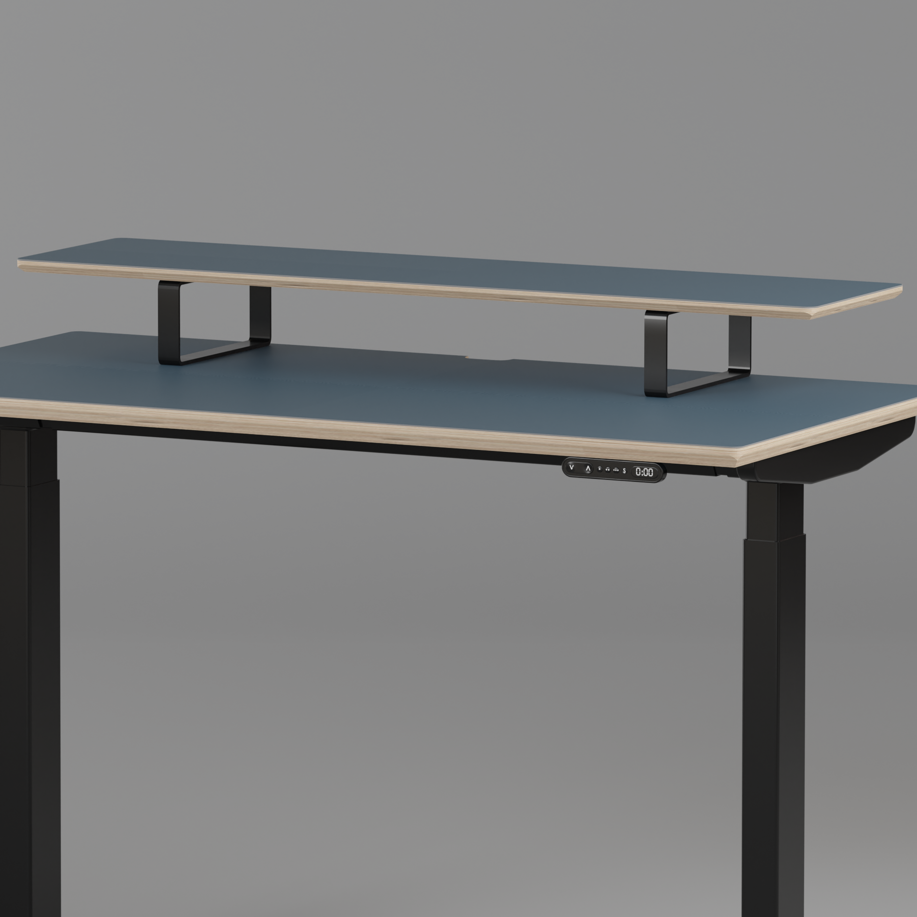 Model 301 | Height Adjustable Desk/Standing Desk (59"x29") | Yale Blue | Black Legs