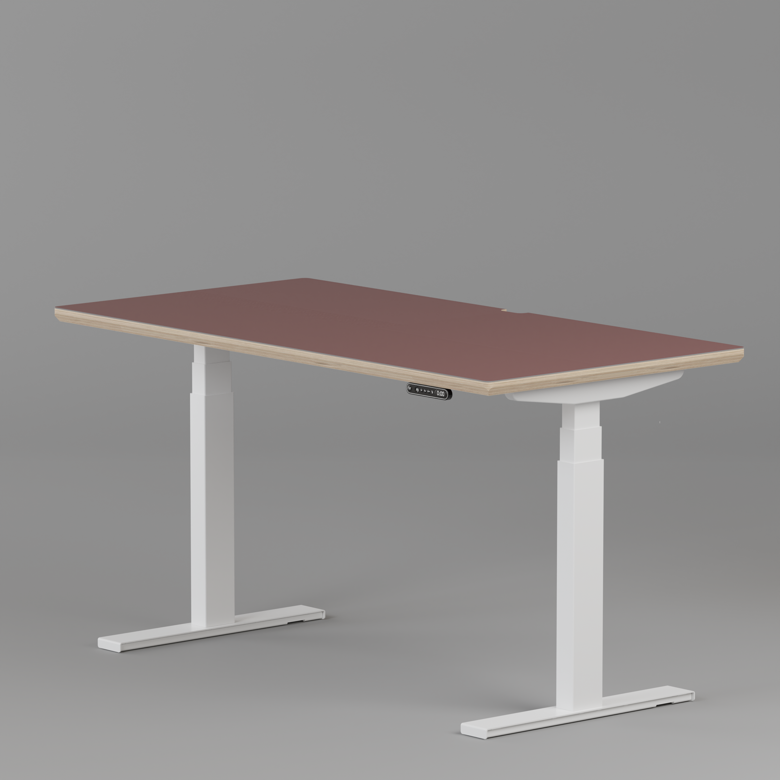 Model 301 Electric Standing Desk | Rosso | 55 x 27 in | White Legs