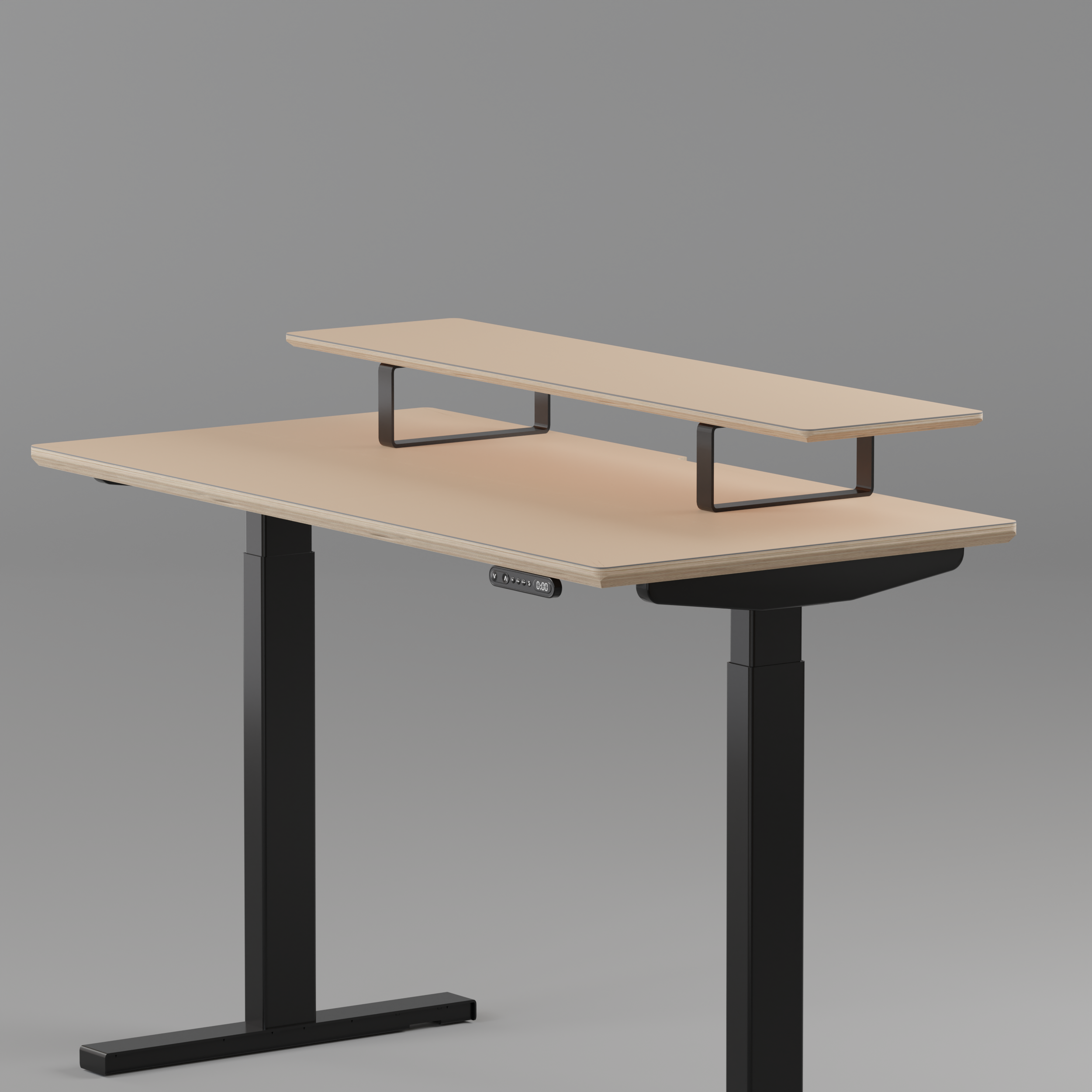 Model 301 | Height Adjustable Desk/Standing Desk (48"x24") | Beige | Black Legs