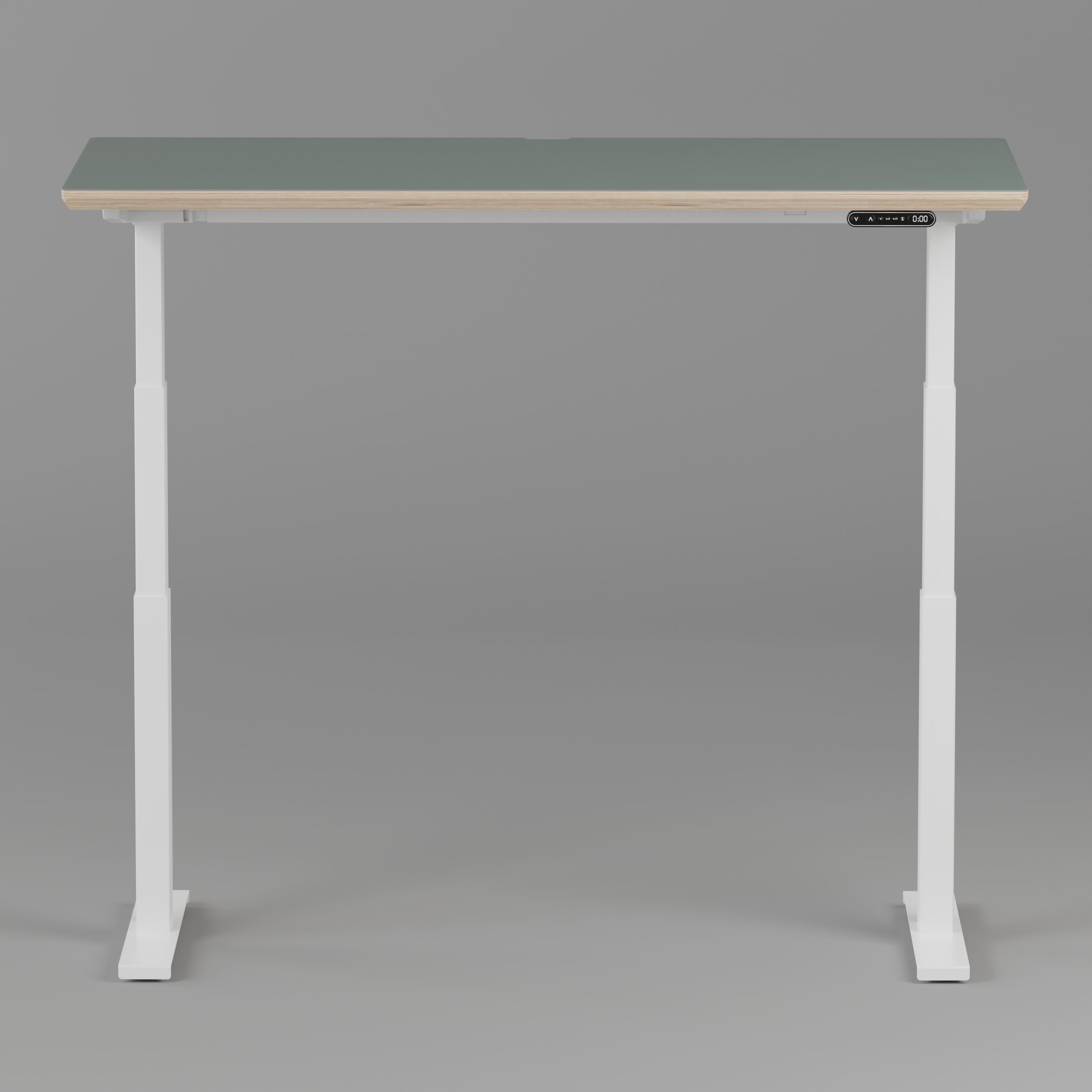 Model 301 Electric Standing Desk | Moss Green | 55 x 27 in | White Legs