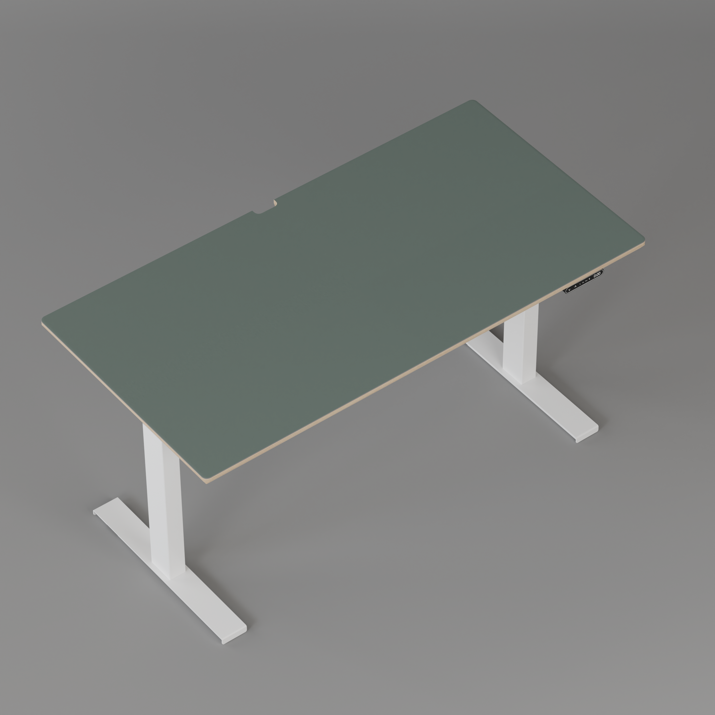 Model 301 Electric Standing Desk | Moss Green | 55 x 27 in | White Legs