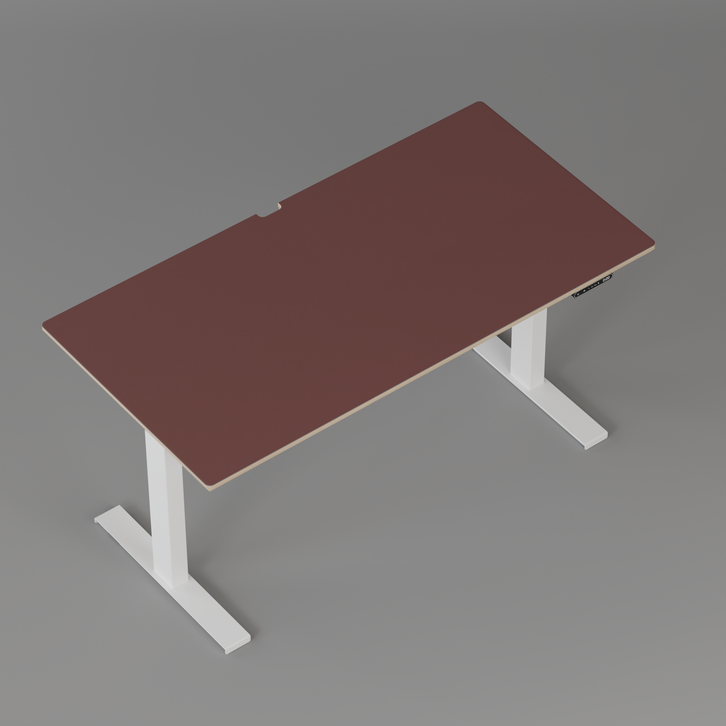 Model 301 Electric Standing Desk | Rosso | 55 x 27 in | White Legs