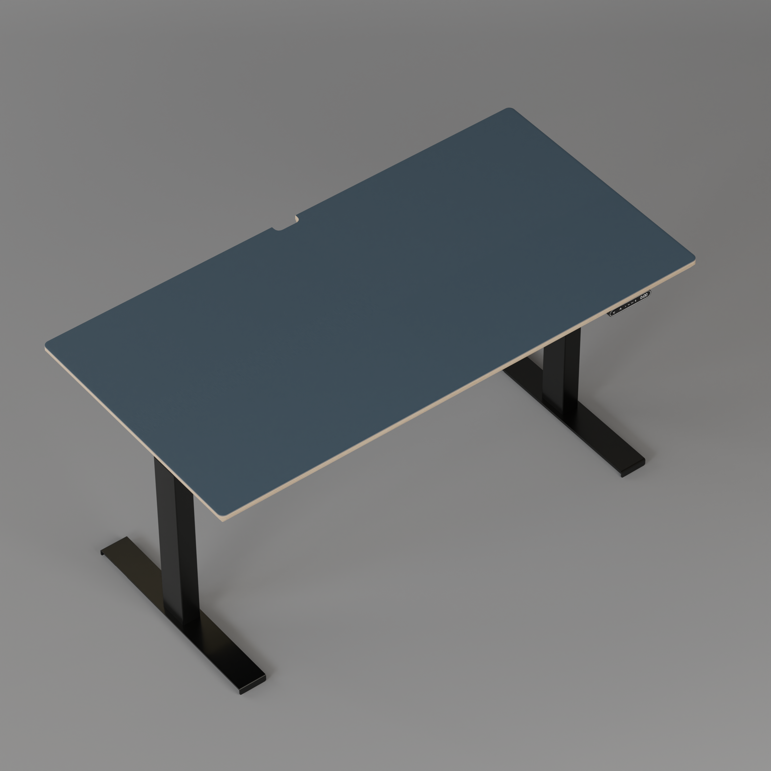 Model 301 Electric Standing Desk | Yale Blue | 55 x 27 in | Black Legs
