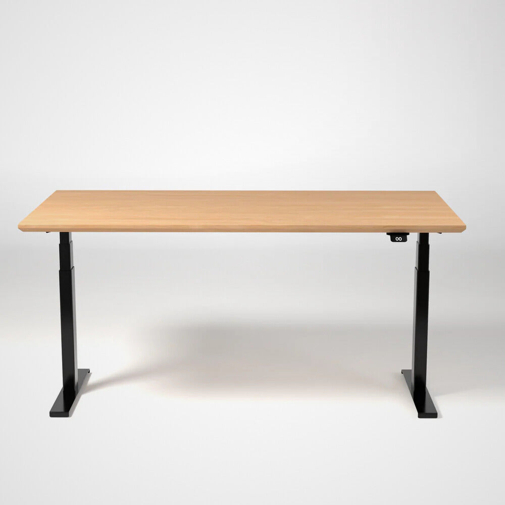Model 304 | Pro High-Speed Solid-Wood Desk (58"x29") | Oak Wood | Black Legs