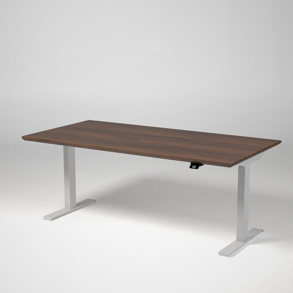 Model 304 | Pro High-Speed Solid-Wood Desk (58"x29") | Walnut Wood | White Legs