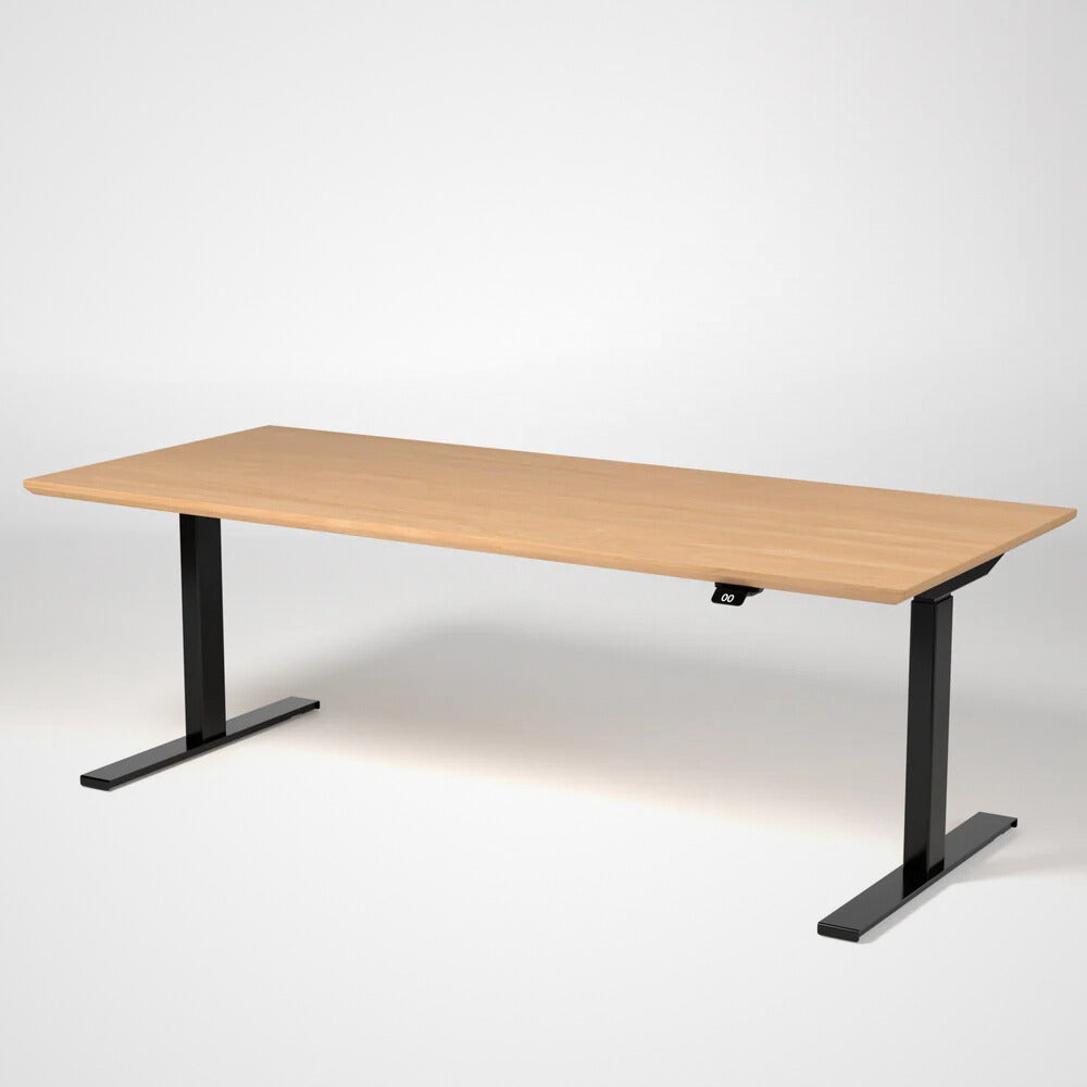 Model 304 | Pro High-Speed Solid-Wood Desk (68"x29") | Oak Wood | Black Legs