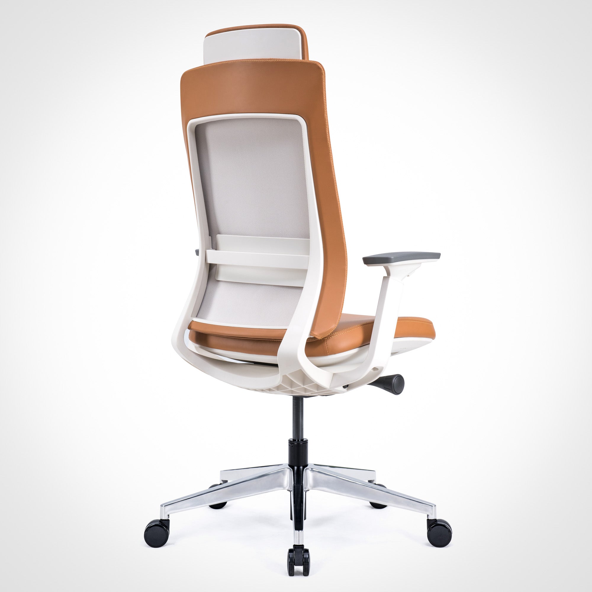 Model 77 Ergonomic Office Chair - Genuine Leather Ivory